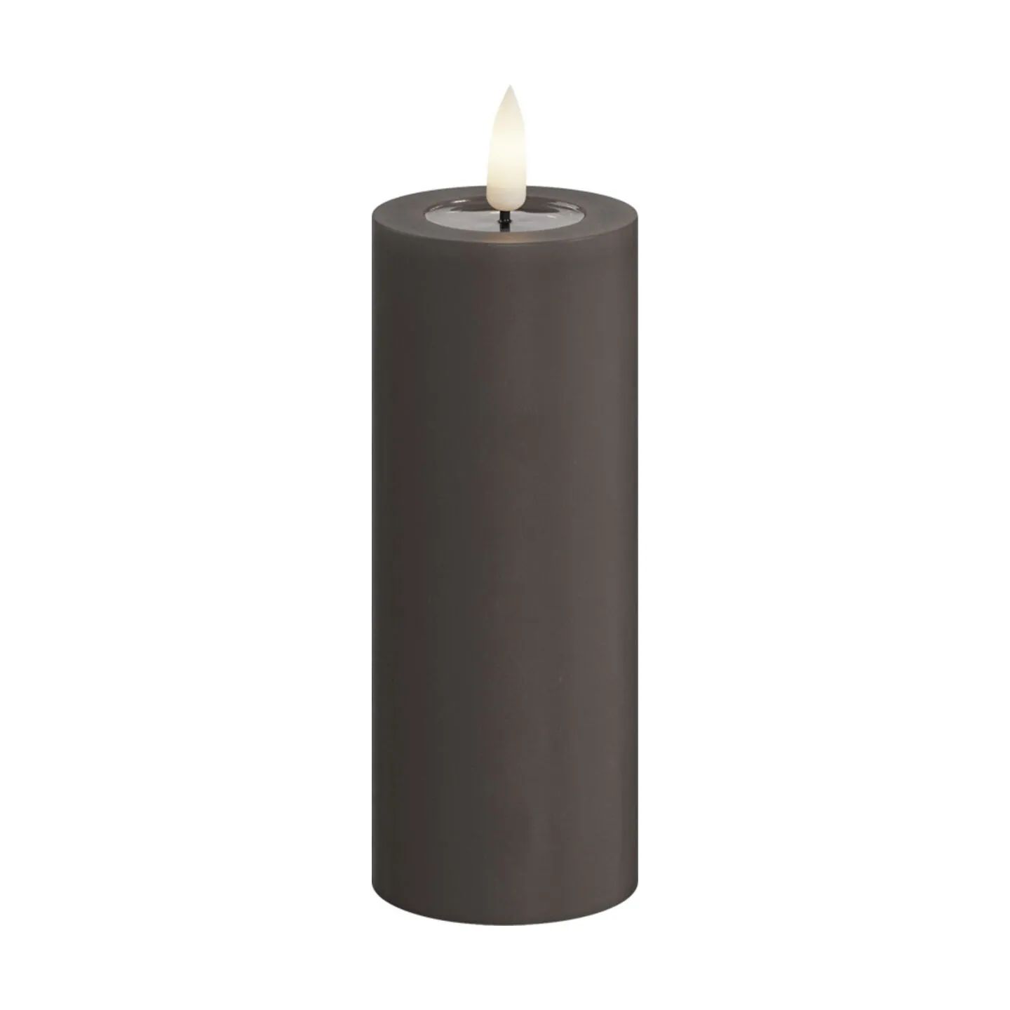 Deluxe Homeart LED-lys Real Flame LED Bloklys i Mokka, 12,5 cm, 1