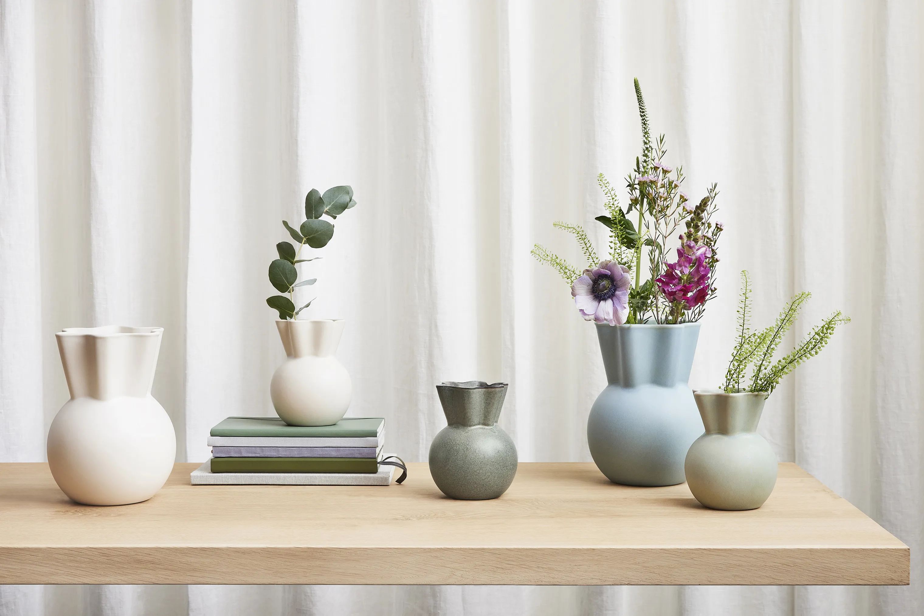 Spring Copenhagen Vaser Svungen Top Vase i Lys grøn, 14 cm, 3