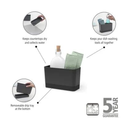Brabantia Øvrigt tilbehør til opvask Sink-side Holder til opvaskemiddel- og børste i Mørk grå, 4