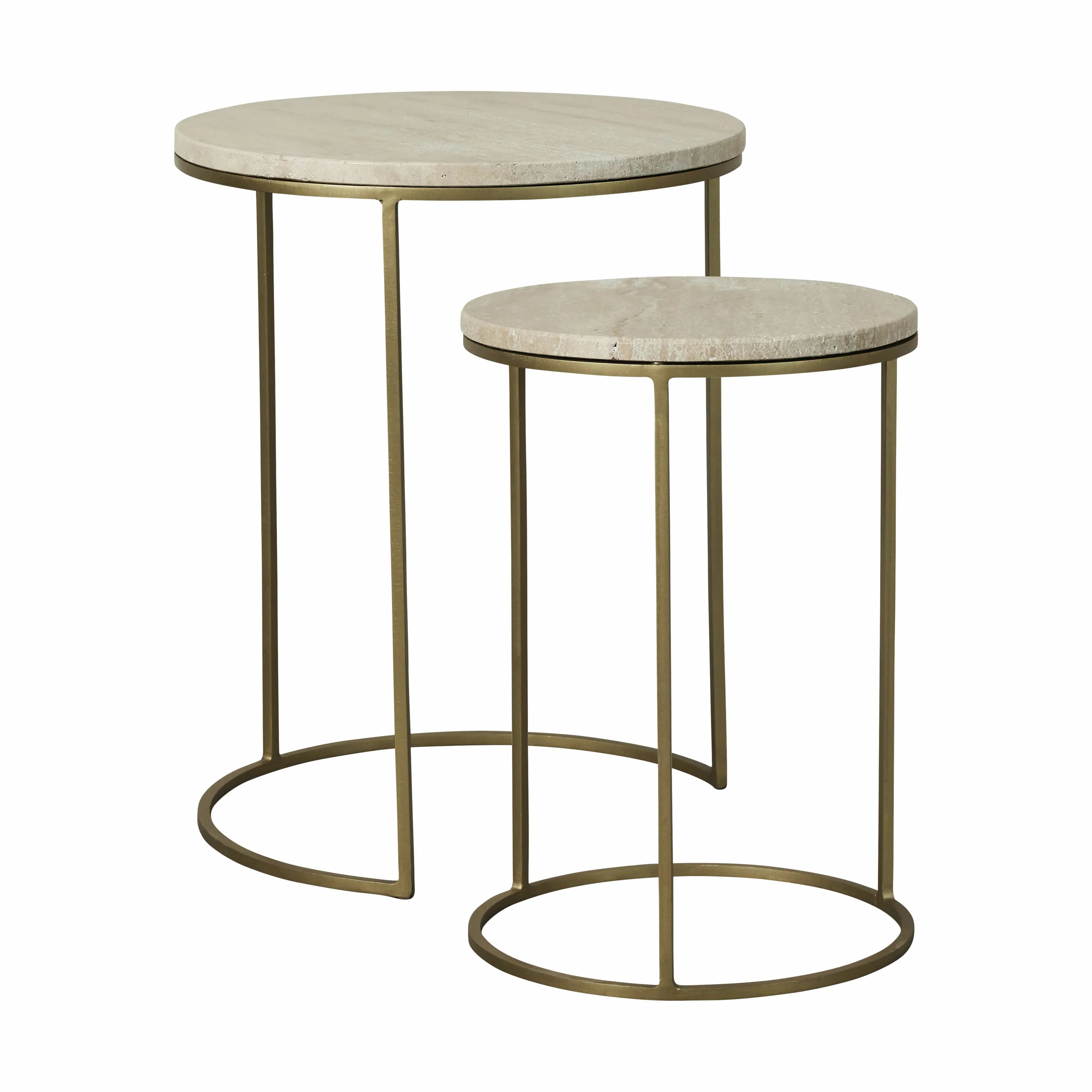 Lene Bjerre Sideborde Traville Sidebord - 2 stk. i Beige/lys guld, 1