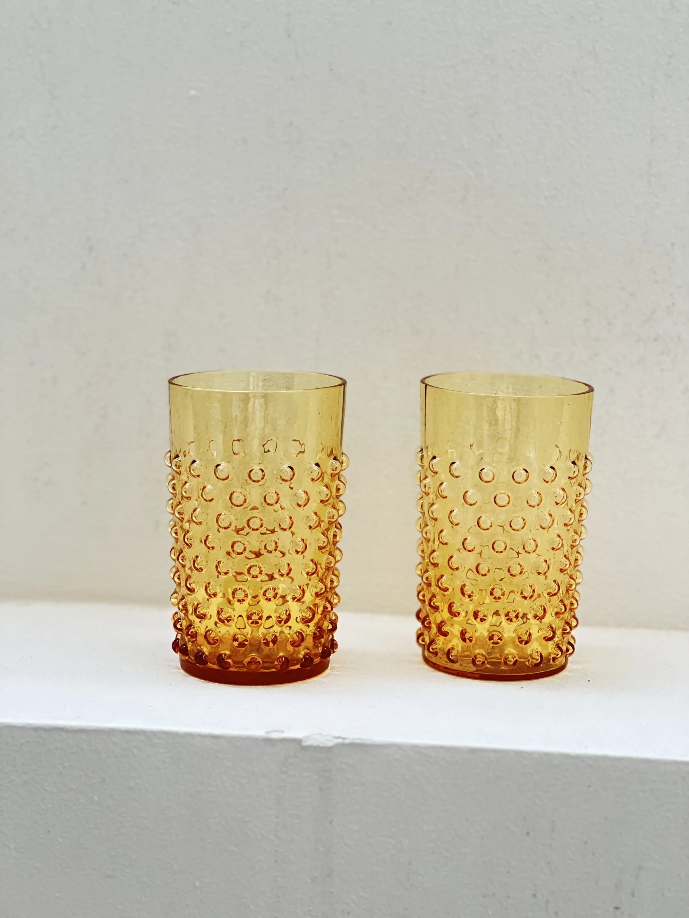 Anna von Lipa Vandglas Hobnail Vandglas i Amber, 2