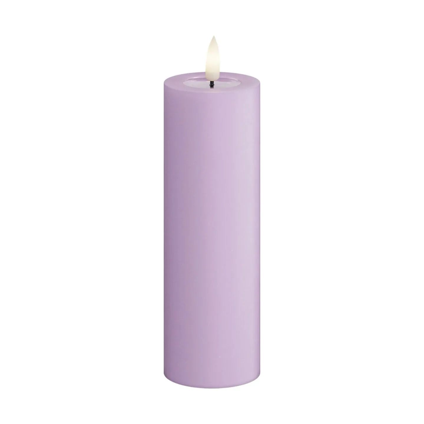 Deluxe Homeart LED-lys Real Flame LED Bloklys i Lavendel, 15 cm, 1