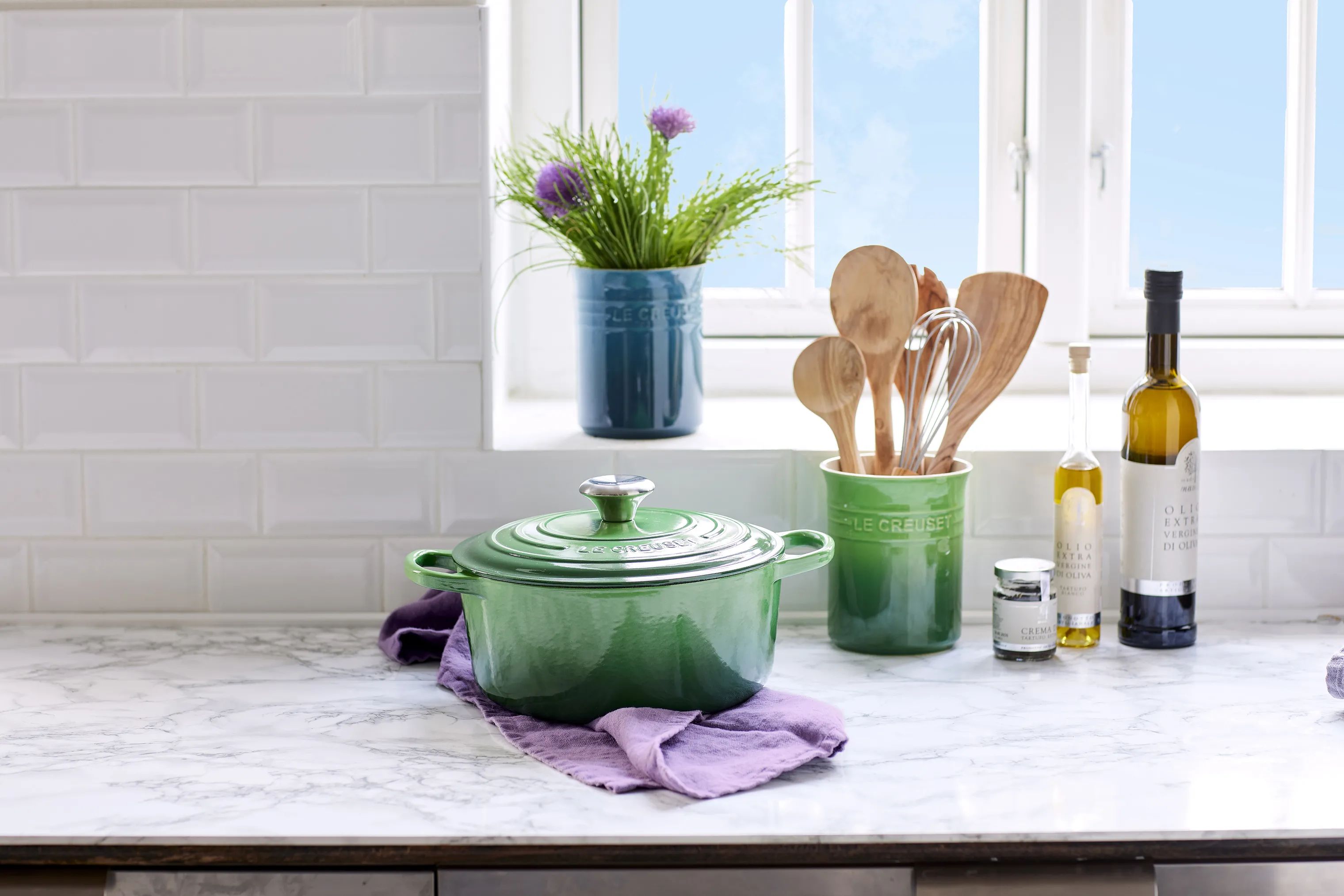Le Creuset Gryder Signature Gryde i Bamboo Green, 6