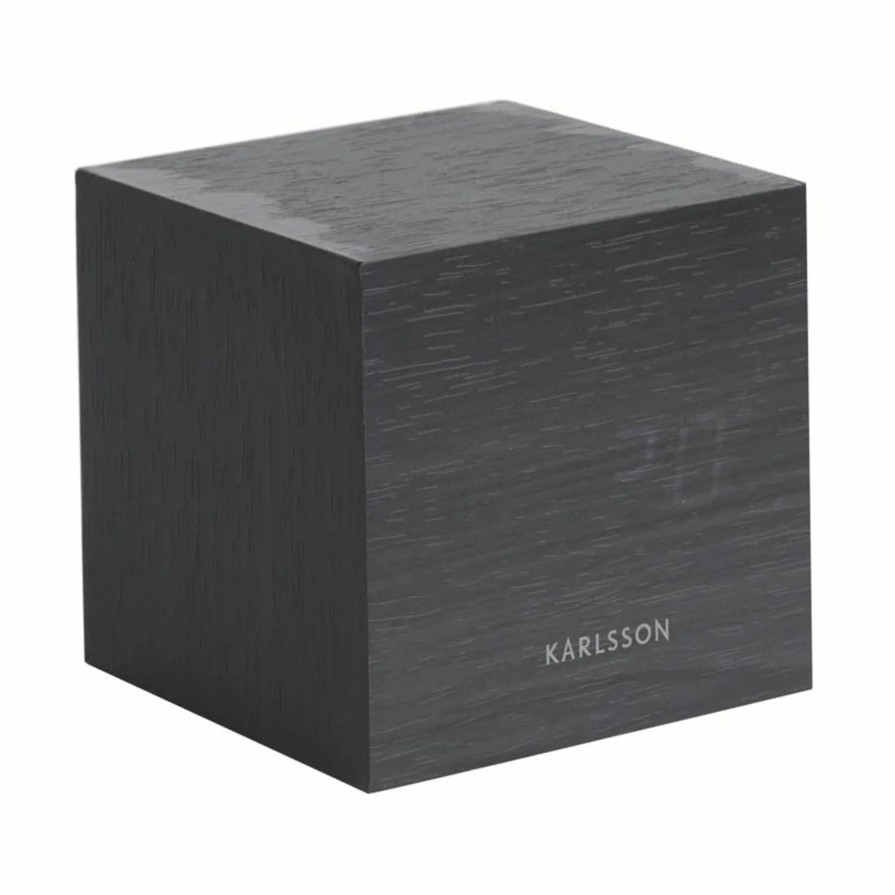 Karlsson Vækkeure Mini Cube Veneer Vækkeur i Sort, 3