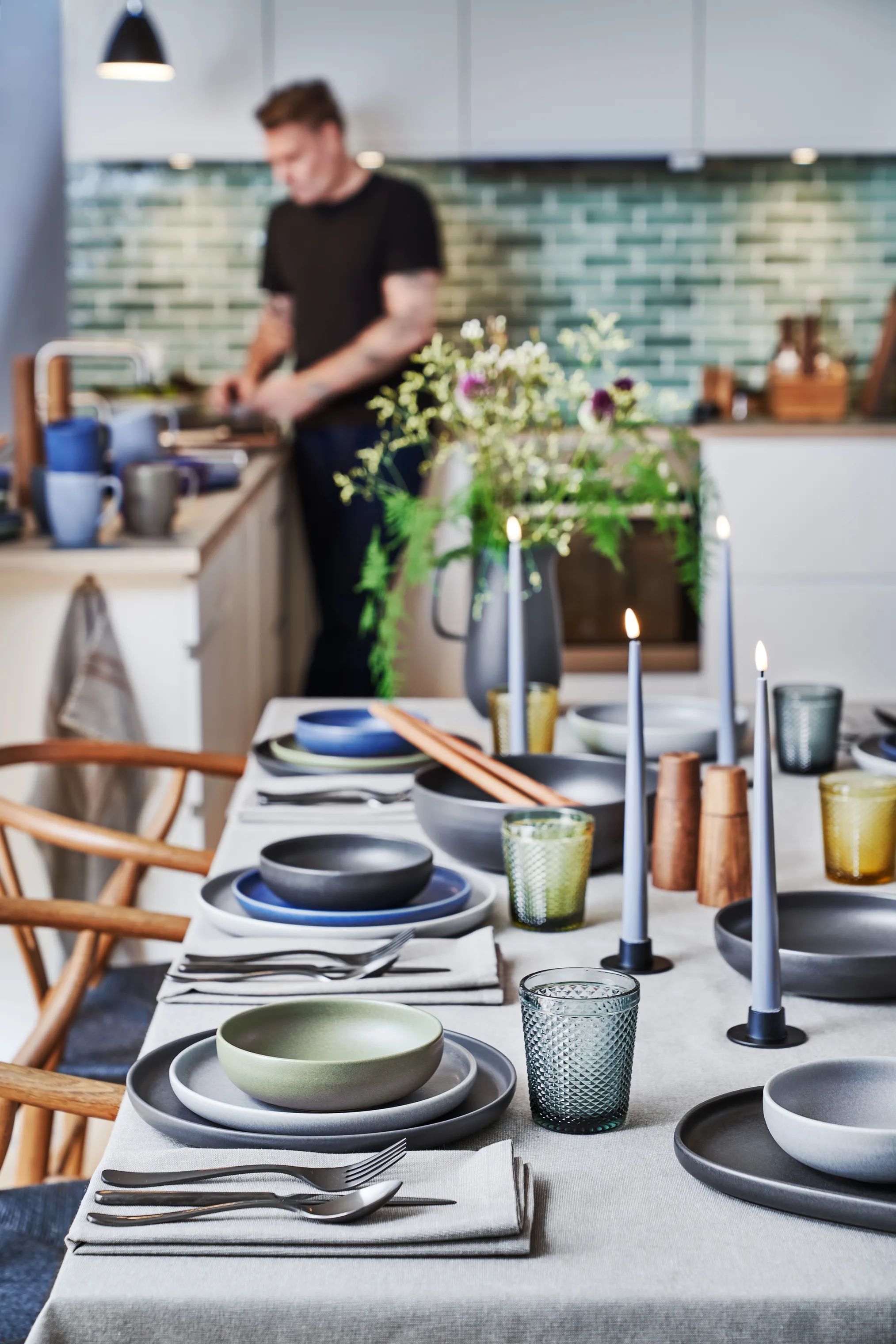 Timm Vladimir Kitchen Serveringsfade Stentøj Fad i blå, 3