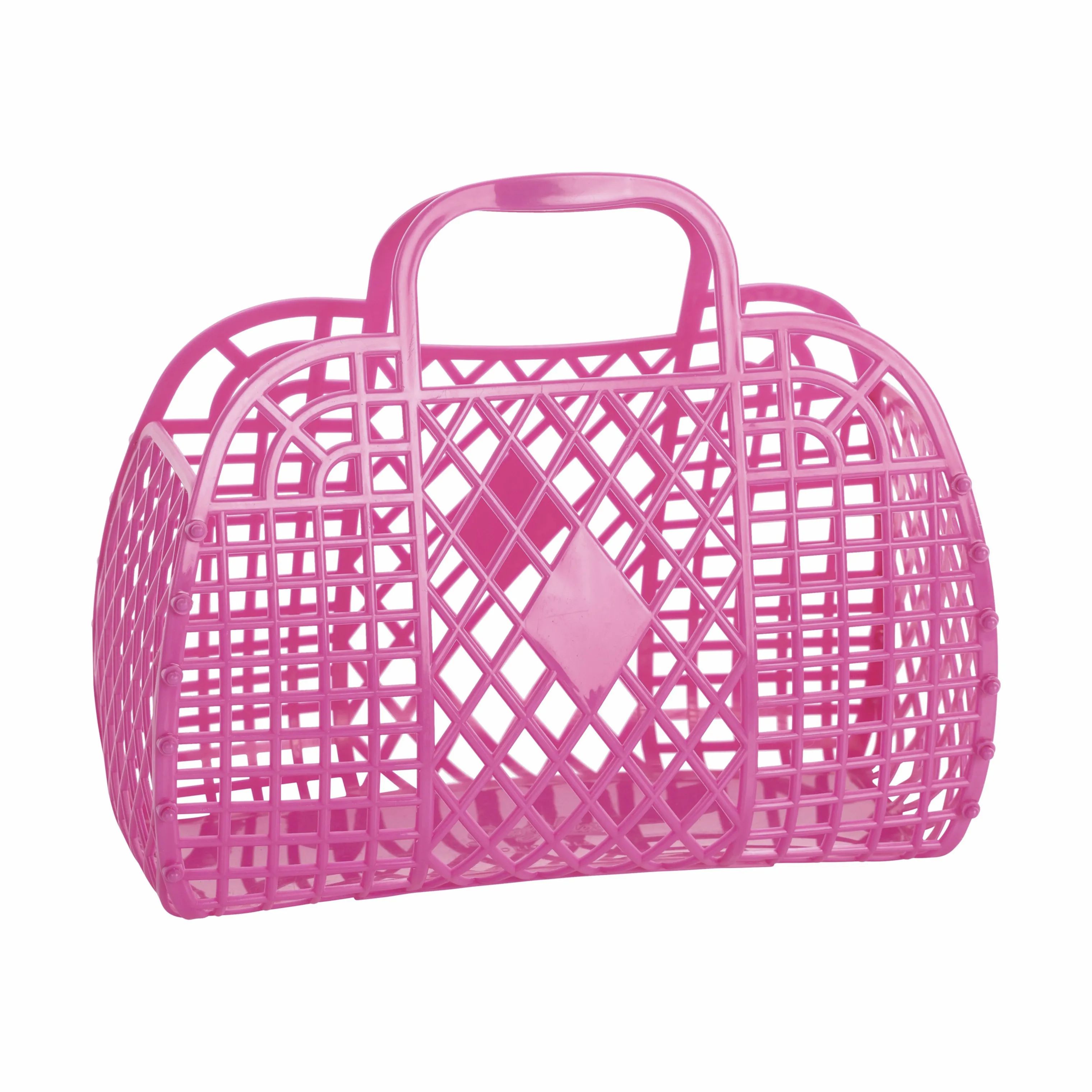 Sun Jellies Øvrigt interiør Retro Basket i Berry Pink, Large, 1