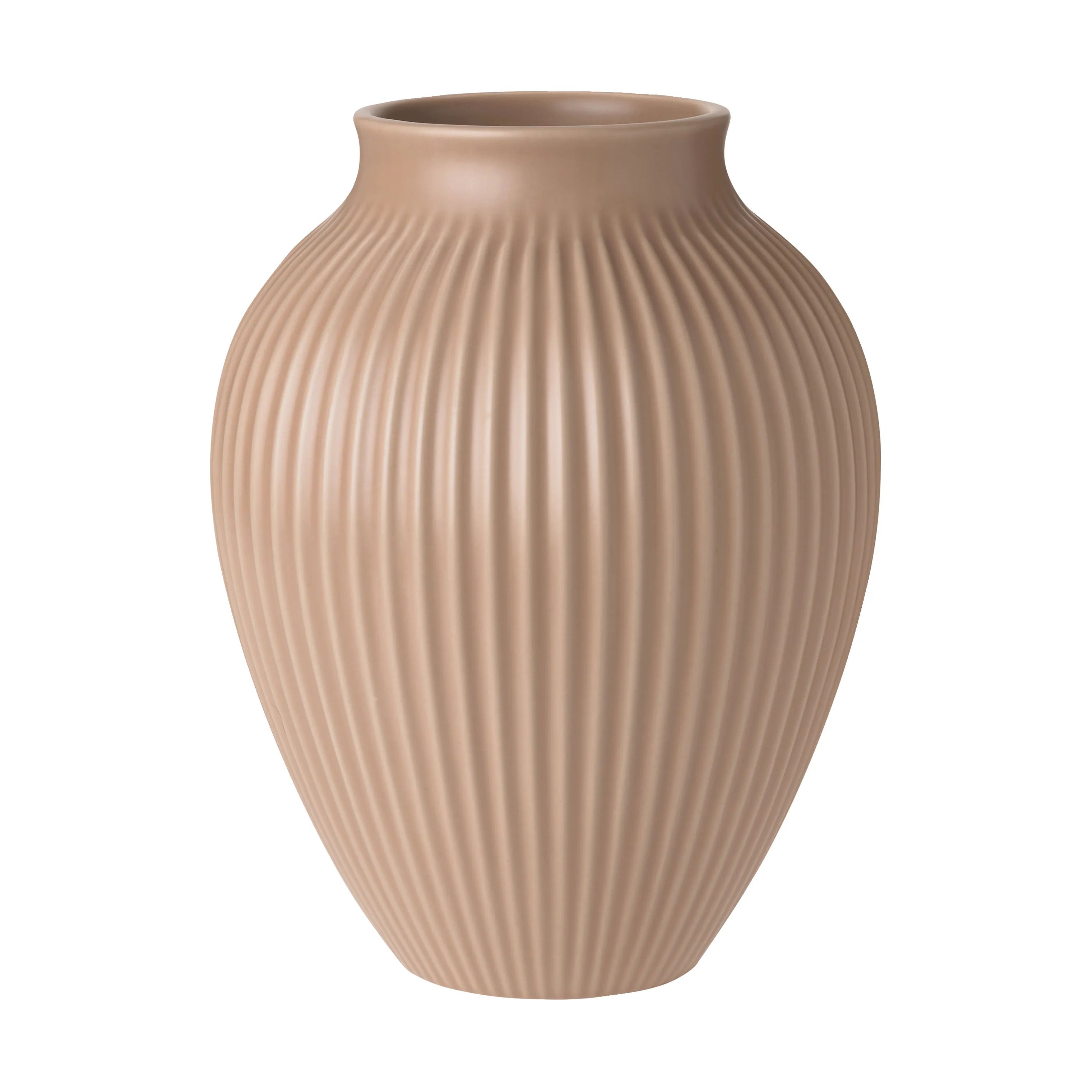 Knabstrup Keramik Vaser Riller Vase i ripple mat dusty rose, 14 cm, 1