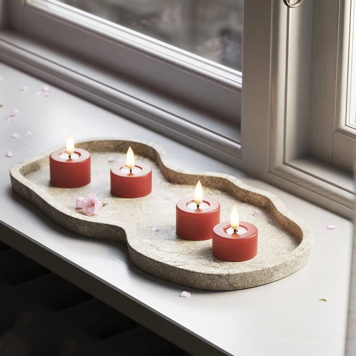 Deluxe Homeart LED-lys Real Flame LED Fyrfadslys - 2 stk. i Bordeaux , 6,1 cm, 4
