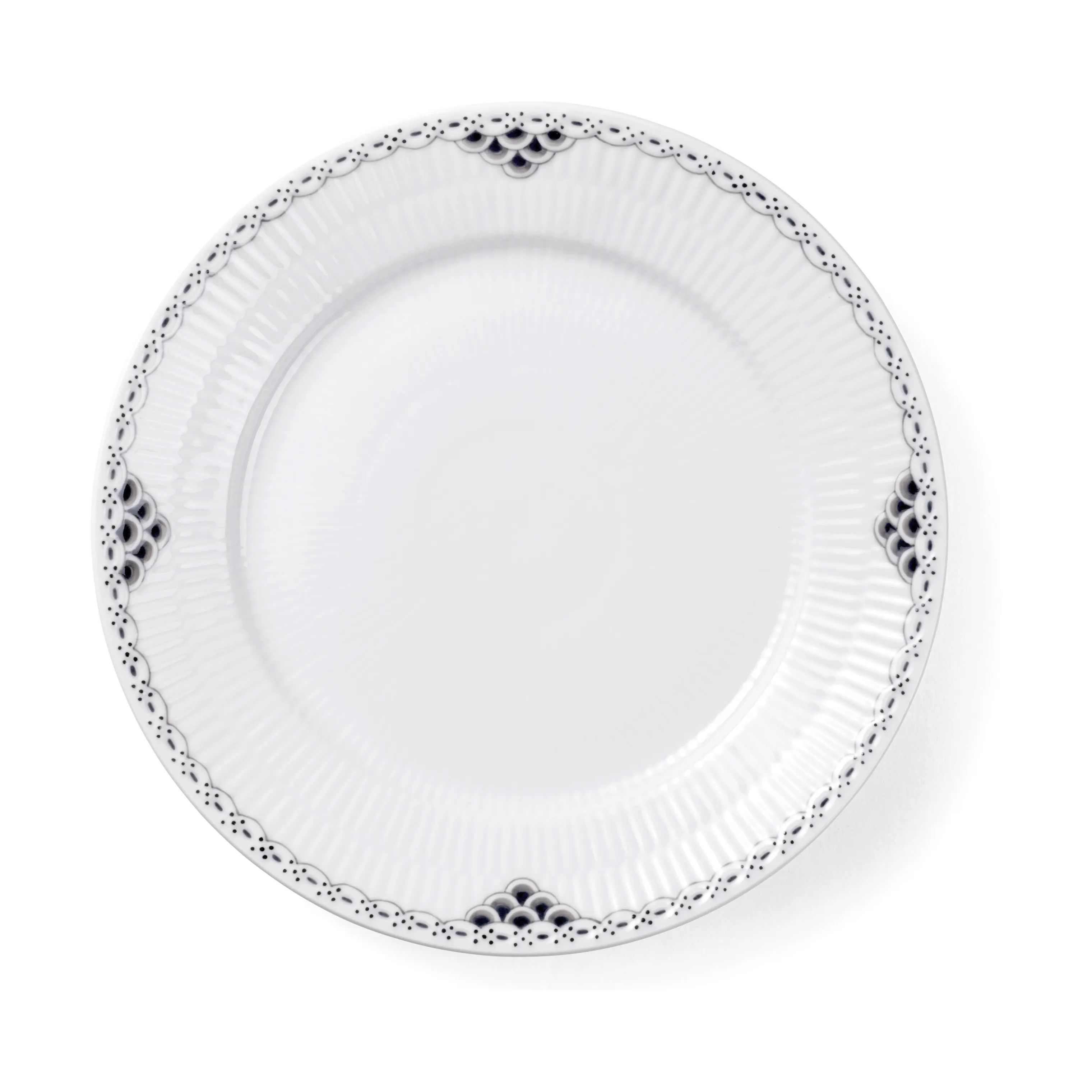 Royal Copenhagen Frokosttallerkener Sort Riflet Blonde Frokosttallerken i 22 cm, 1