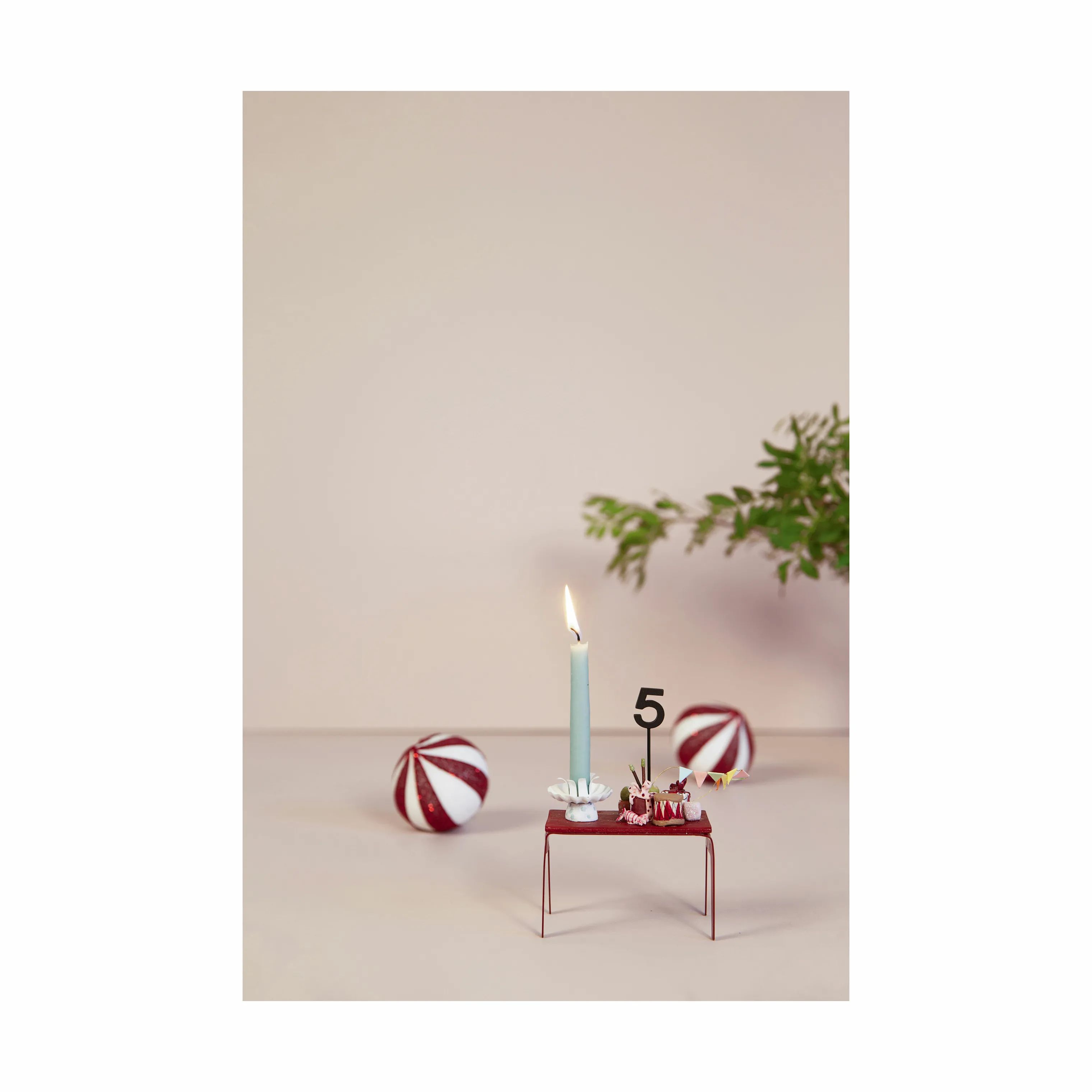 Medusa Copenhagen Jule- og adventsstager Fødselsdagsbord Lysestage i Rød, 13 cm, 4