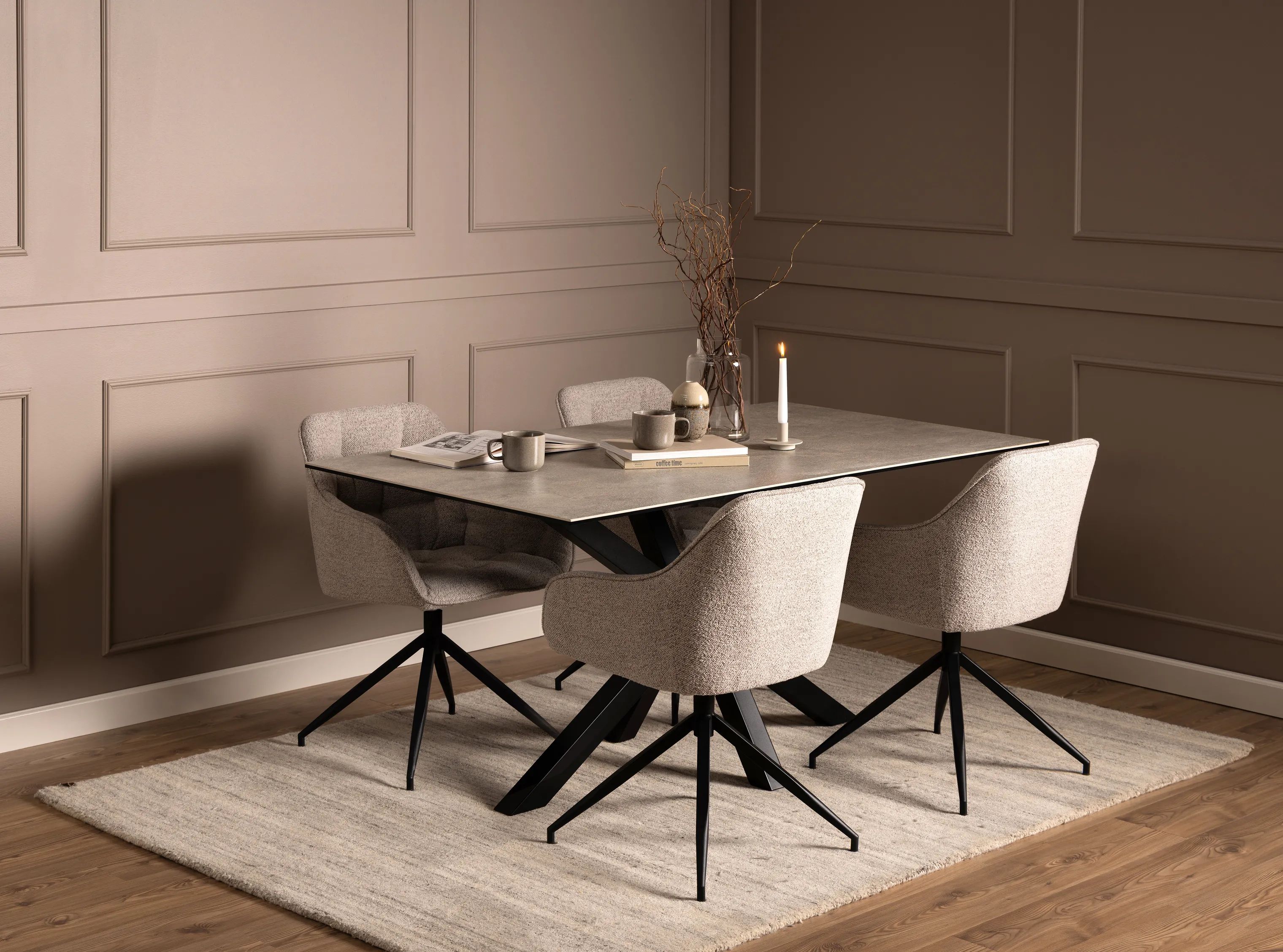 CASA Living Spiseborde Heaven Spisebord i Grå anista, H75,5 x B160 x L90 cm, 5