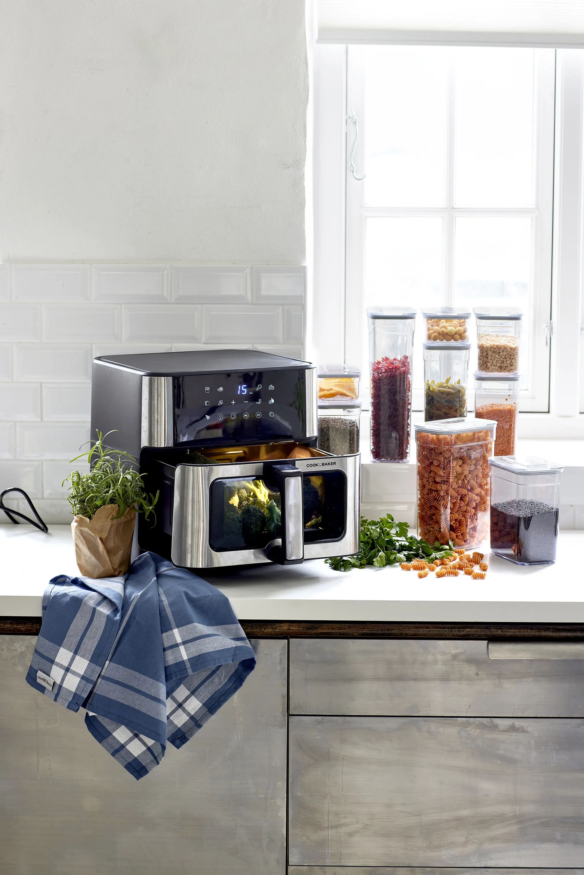 Cook & Baker Opbevaringsbokse Opbevaringsboks - 9 stk. i Klar/grå, 2.6 L, 6