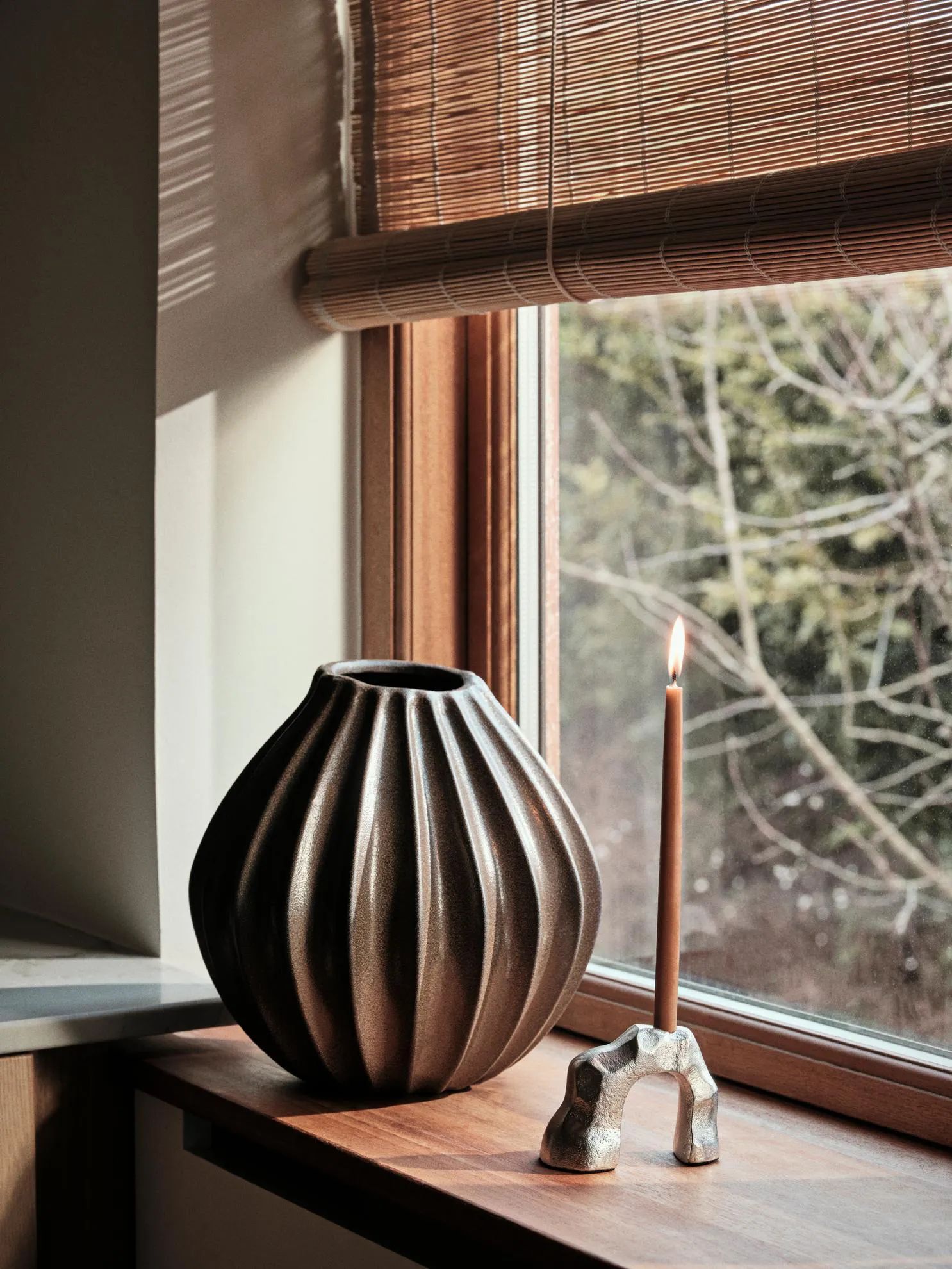 Broste Copenhagen Vaser Wide Vase i Brun, H30 x Ø30, 2