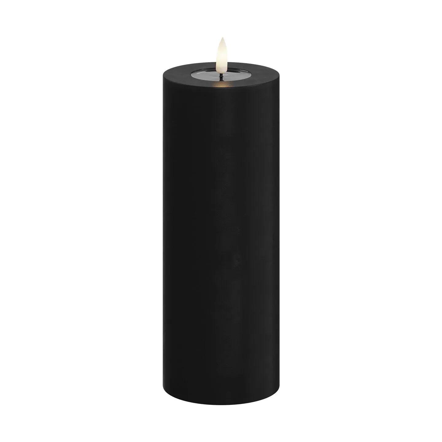 Deluxe Homeart LED-lys Real Flame LED Bloklys i Sort, 20 cm, 1