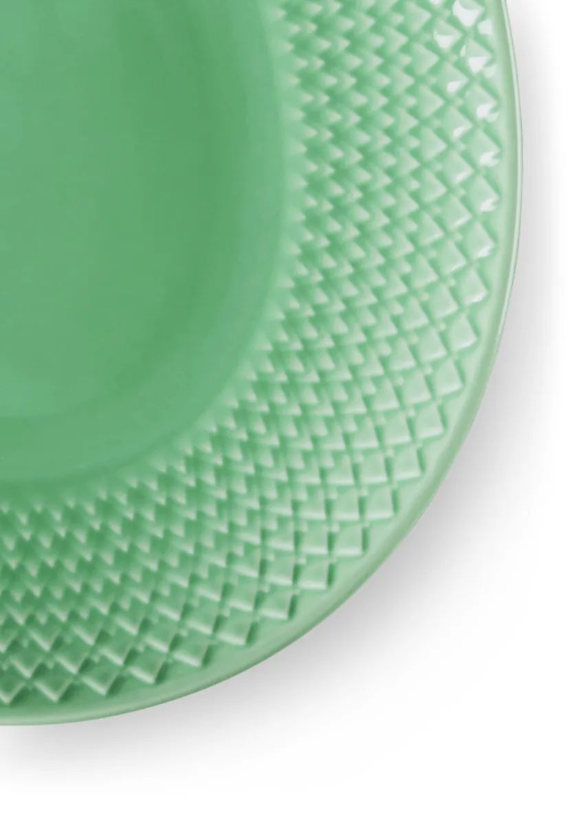 Lyngby Porcelæn Middagstallerkener Rhombe Color Oval Tallerken i Grøn, 2