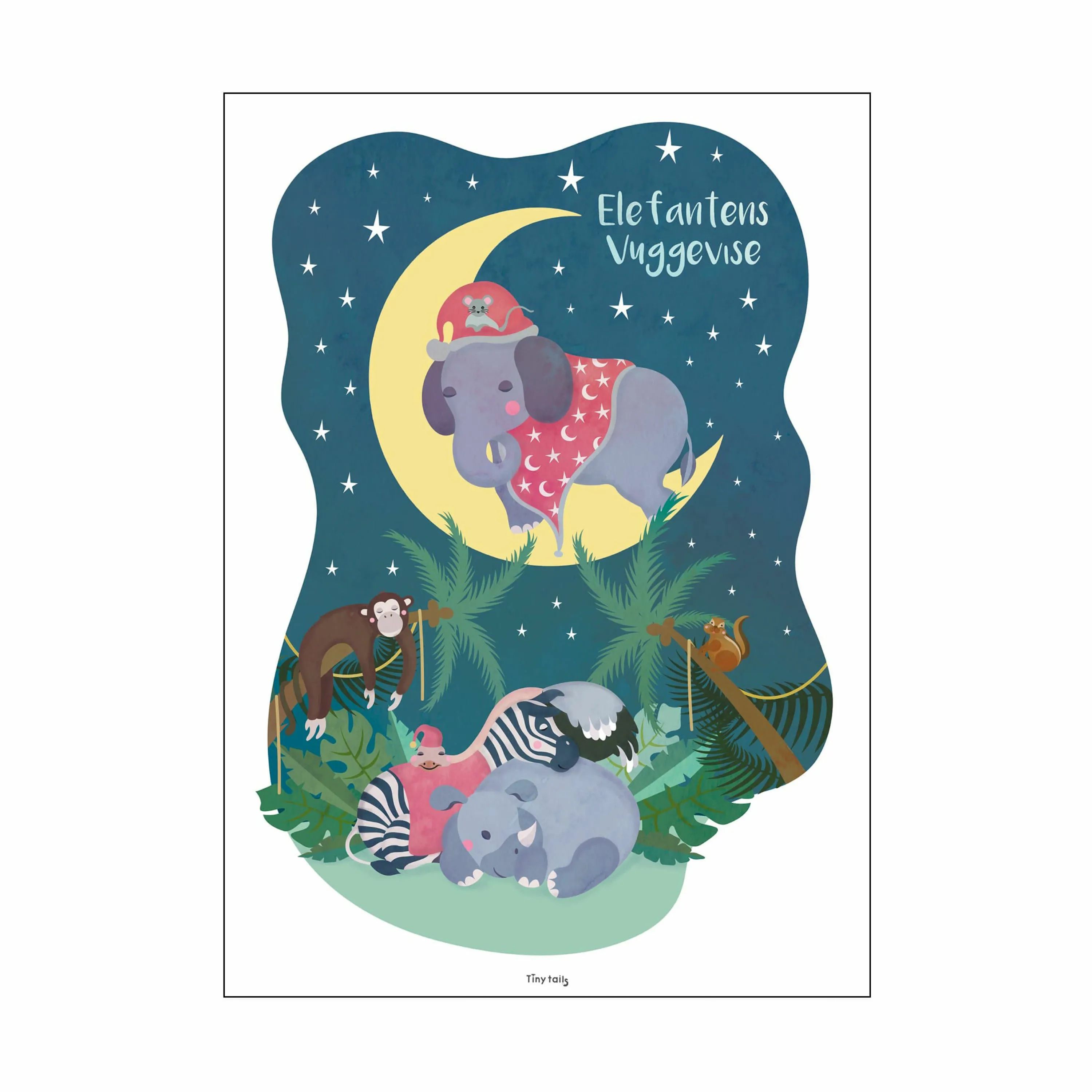 Poster&Frame Plakater Plakat - Elefantens vuggevise i B50 x L70 cm, 1