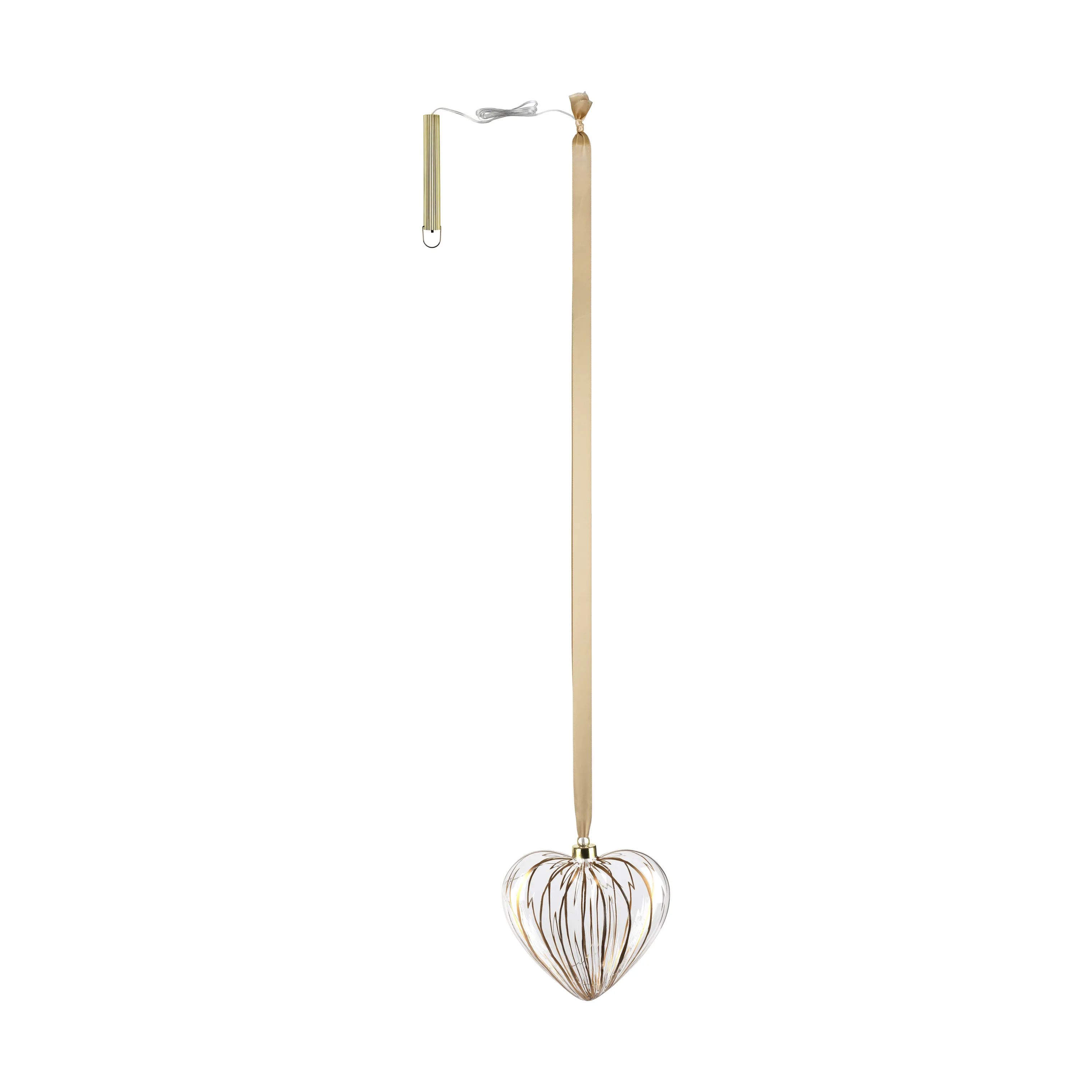 Casa Christmas Lysdekoration LED Ophæng - Hjerte i guld hjerte, 3