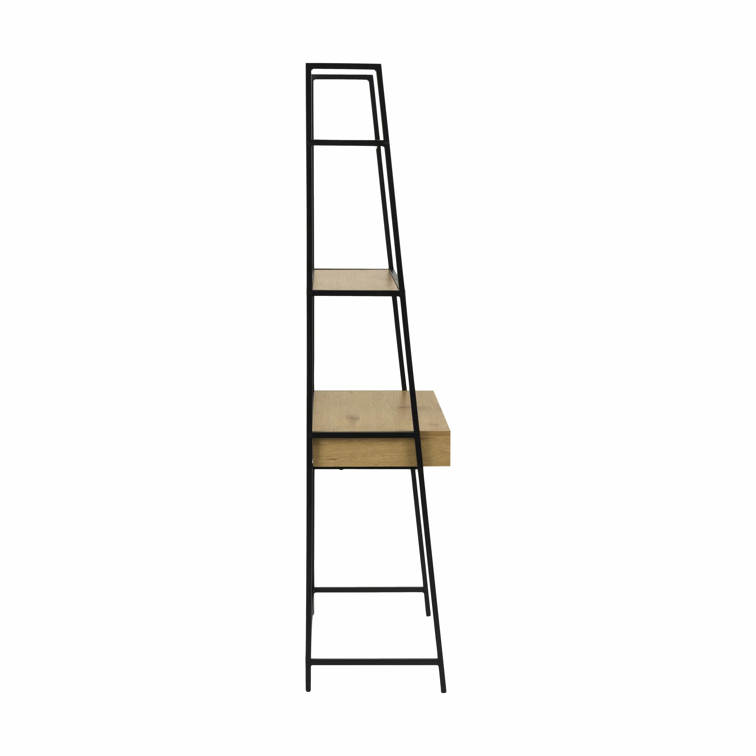 CASA Living Skriveborde Seaford Reol m. Skrivebord i Natur/sort, 8