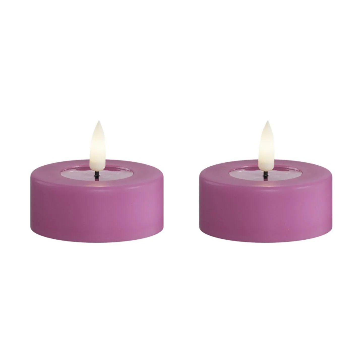 Deluxe Homeart LED-lys Real Flame LED Fyrfadslys - 2 stk. i Magenta , 6,1 cm, 1