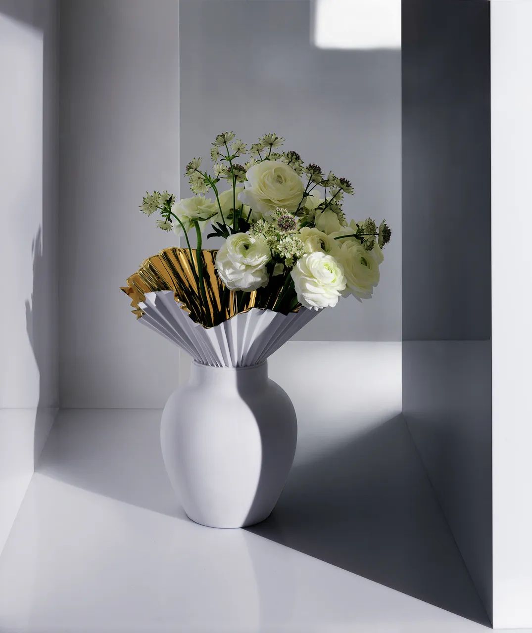 Rosenthal Vaser Falda Vase i Guld/Mat hvid, 27,3 cm, 2