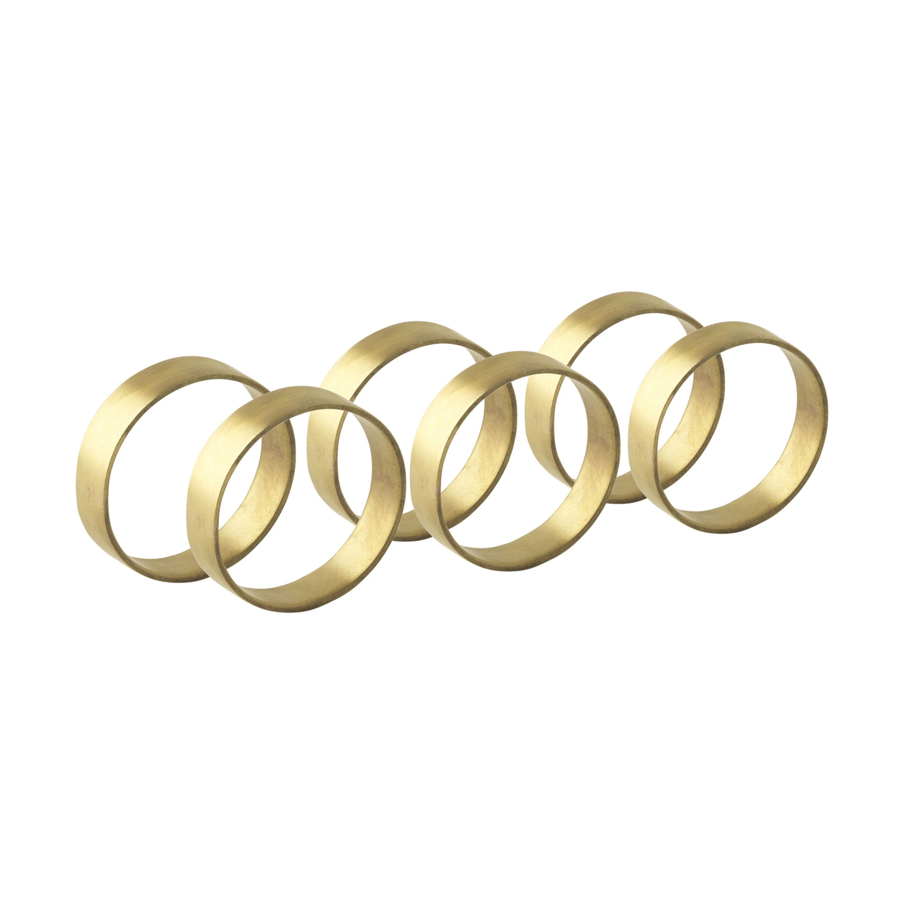 Broste Copenhagen Servietringe og -holdere Servietring - 6 stk. i Brass Finish, 1