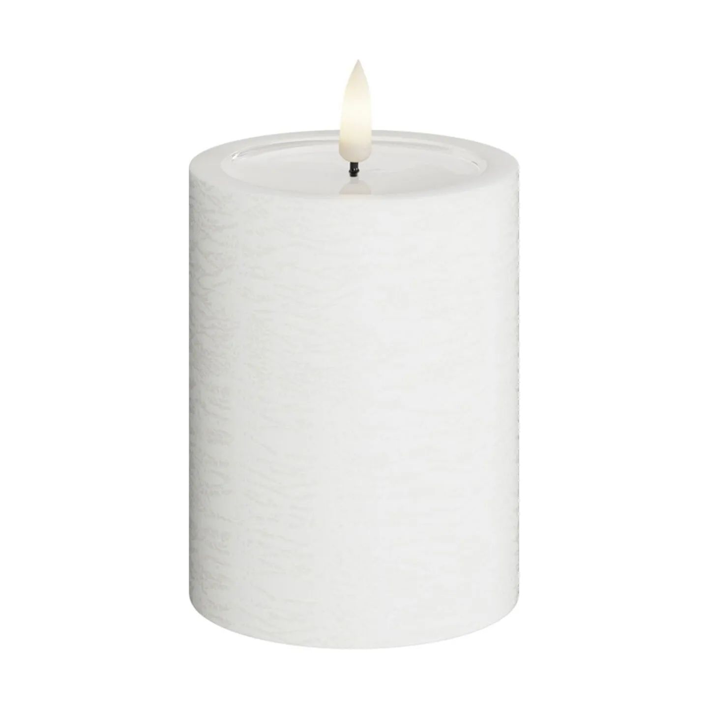 Deluxe Homeart LED-lys Unique LED Bloklys i Hvid, H10 x Ø7,5 cm, 1