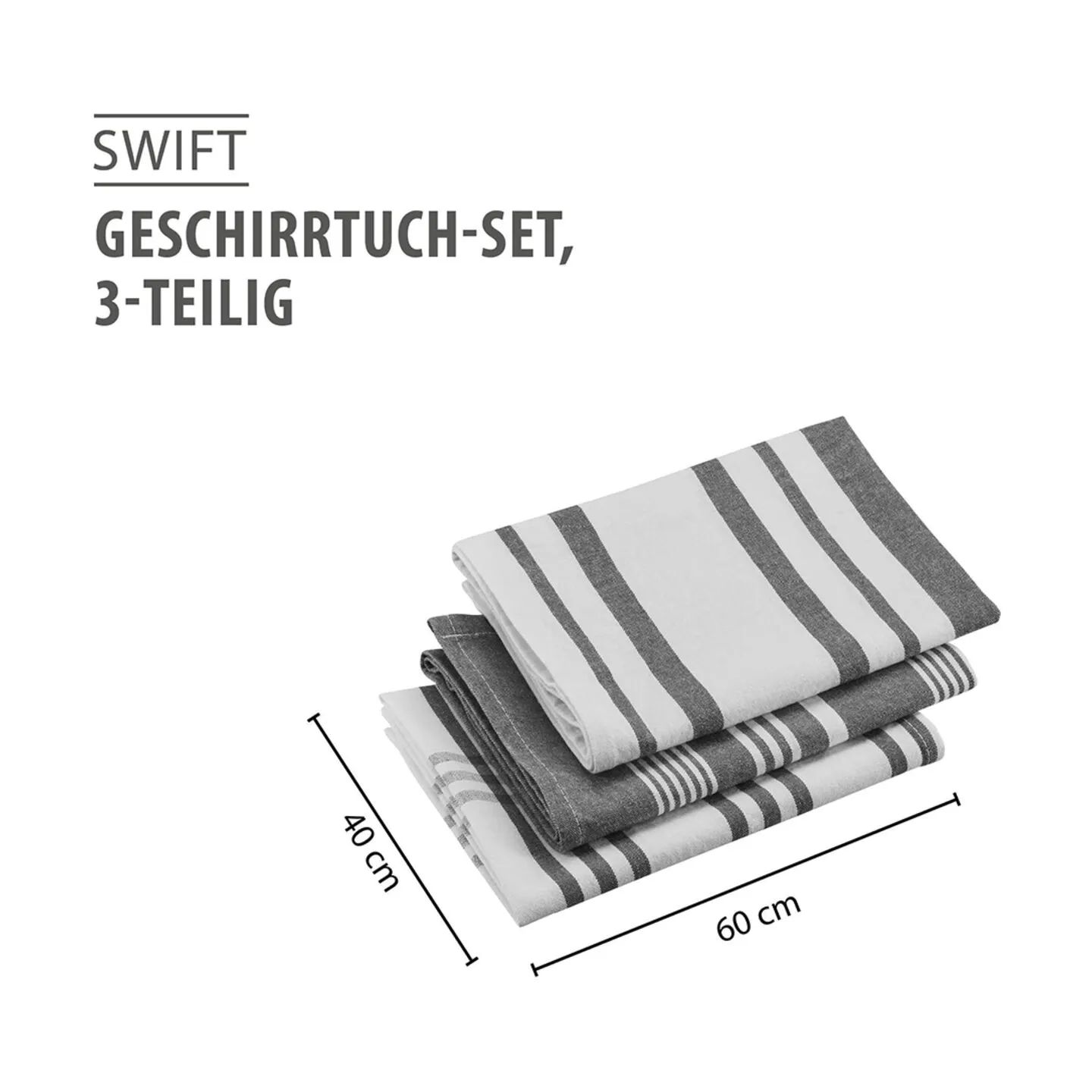 Gefu Viskestykker Swift Viskestykke - 3 stk. i Grå/hvid, 2