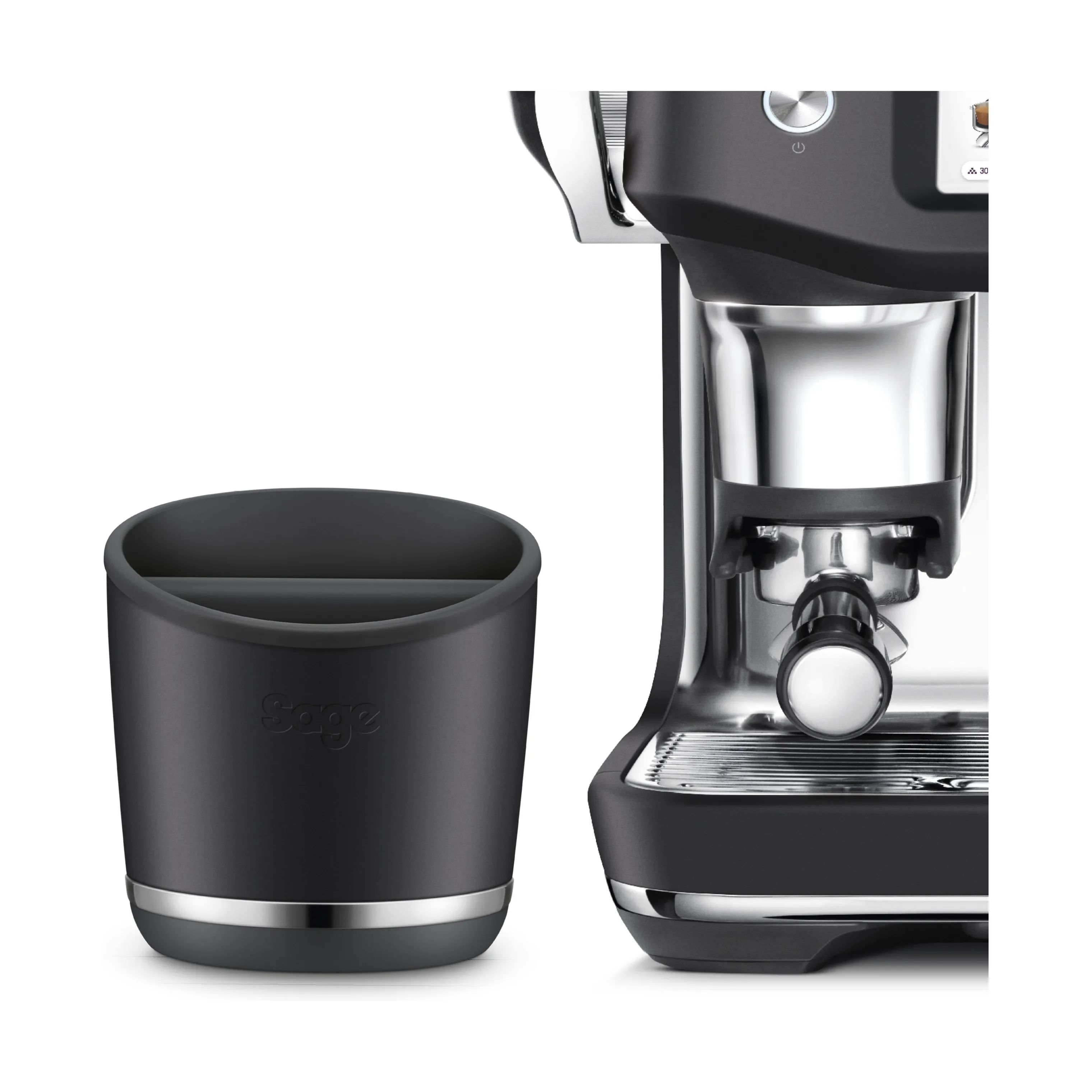 Sage Baristaudstyr Knock Box i Black Truffle, 10 pucks, 2