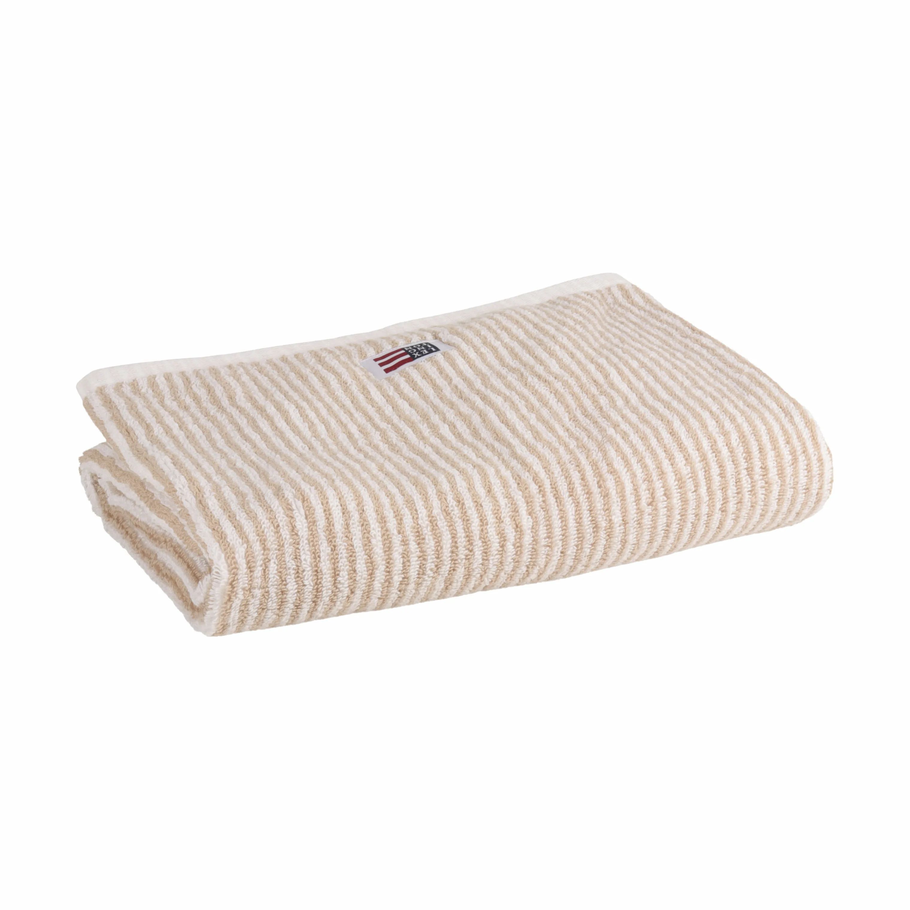 Lexington Håndklæder Icons Originals Stribet Håndklæde i White/Tan, B30 x L50 cm, 1