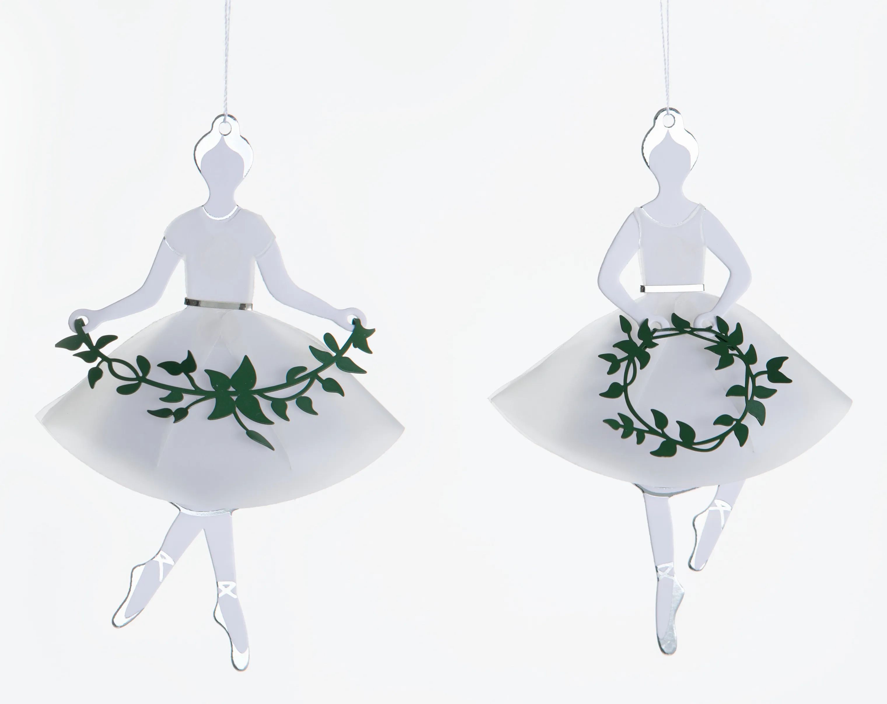 Jette Frölich Design Juleophæng Ophæng - Balletdanser i Hvid / Sølv, 1