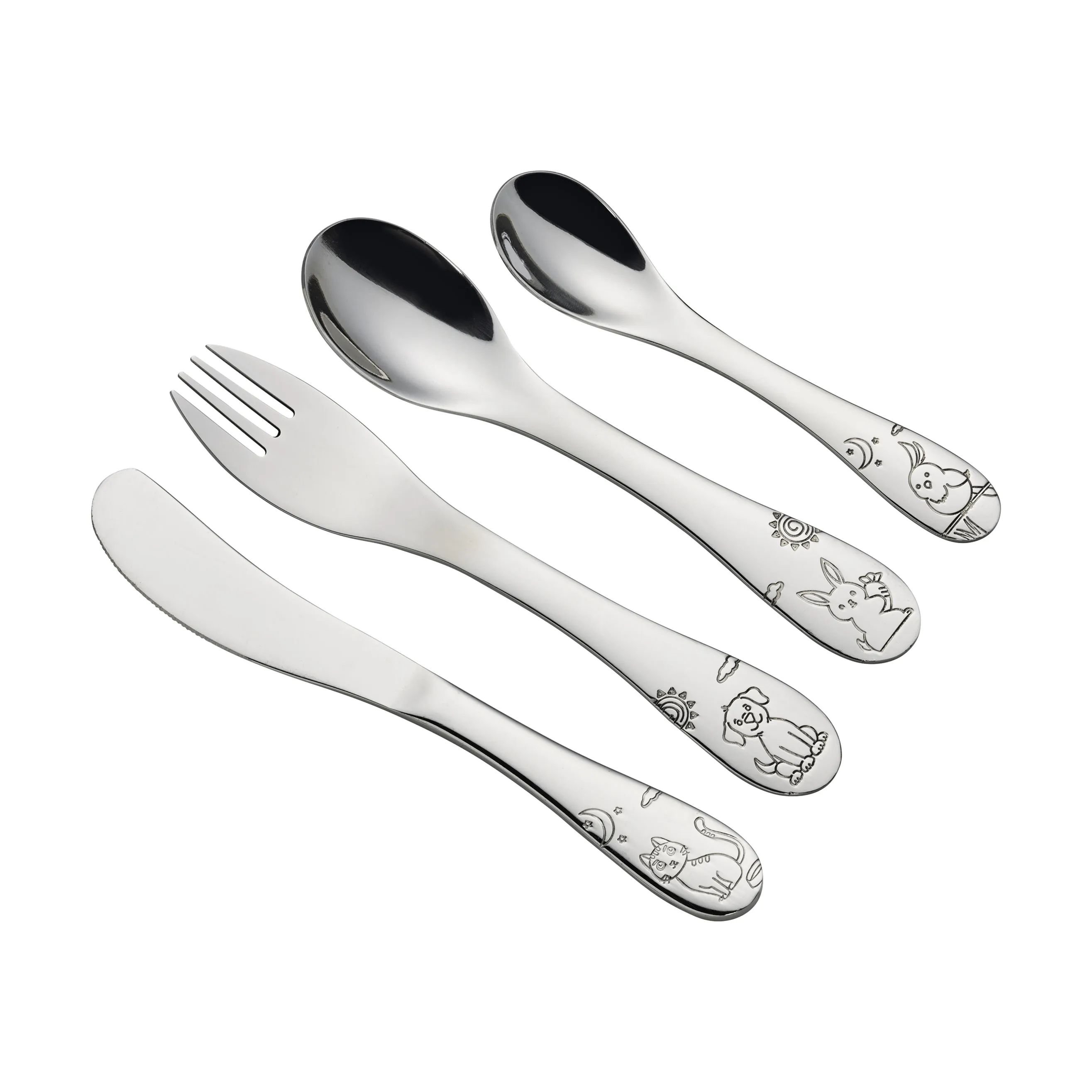 Zilverstad Børnebestik Børnebestik - 4 dele i Sølv, 23 cm, 1