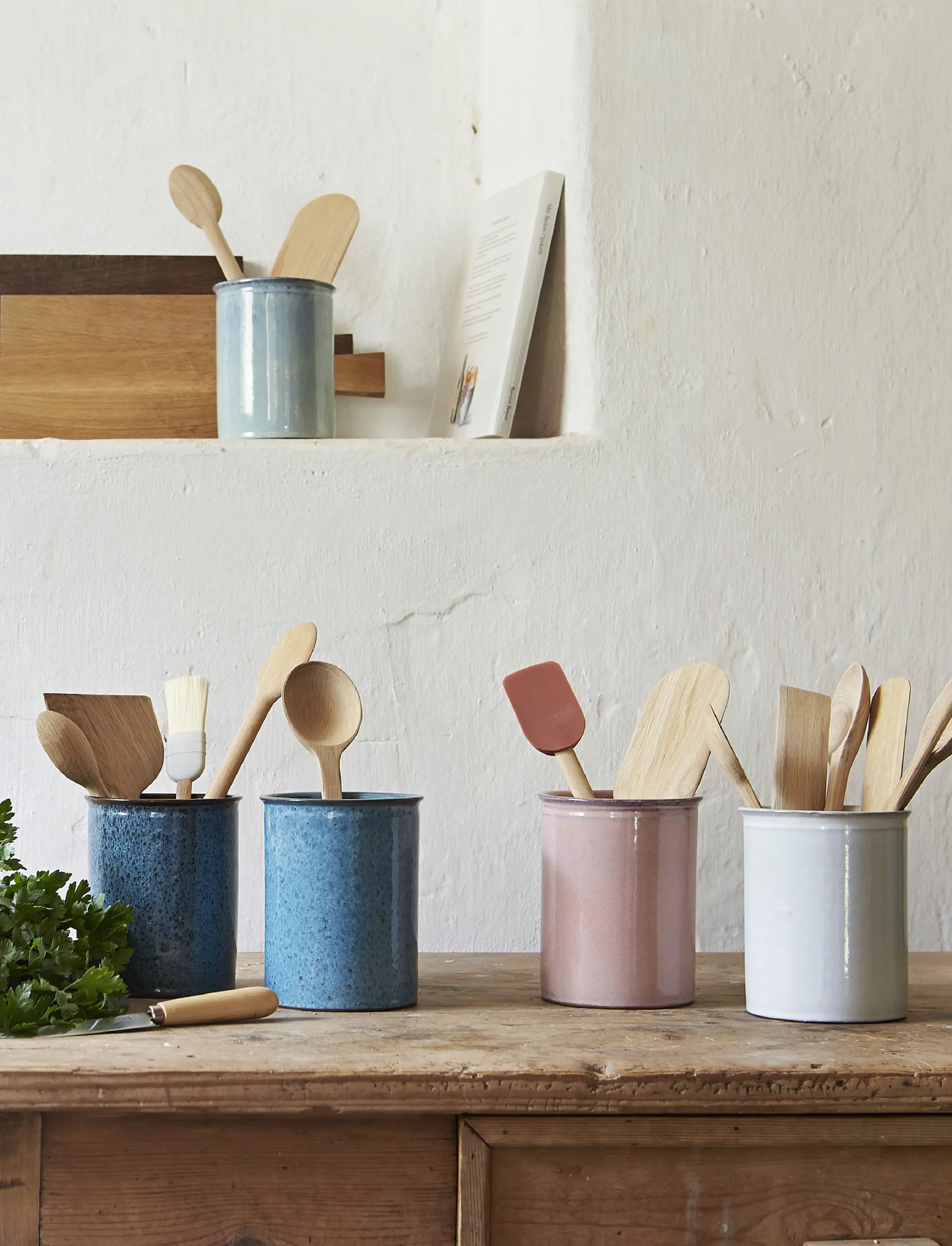 Knabstrup Keramik Krukker til køkkenredskaber Redskabsholder i Rosa, 15 cm, 2