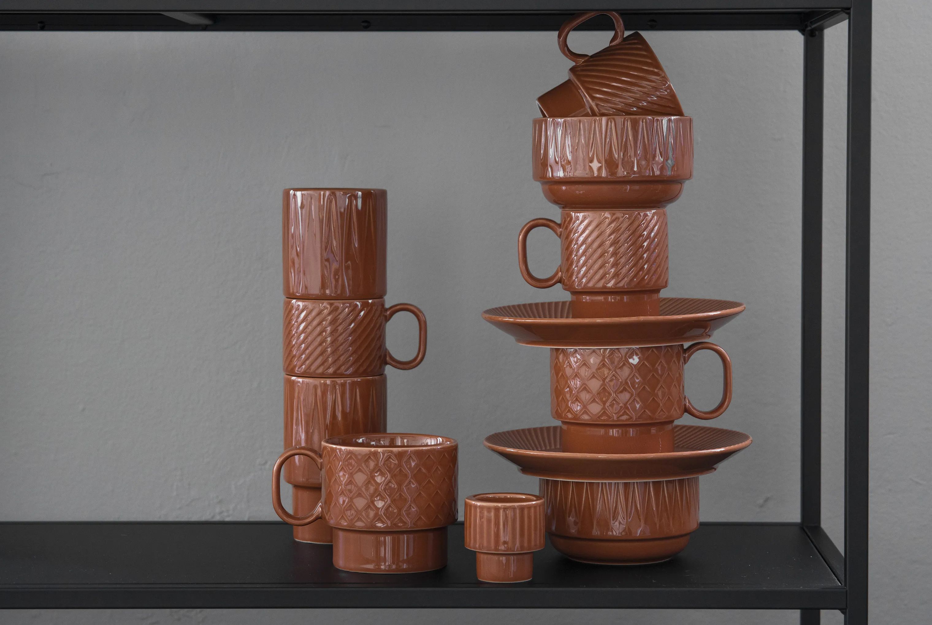 Sagaform Frokosttallerkener Coffee & More Tallerken i Terrakotta, 20 cm, 3