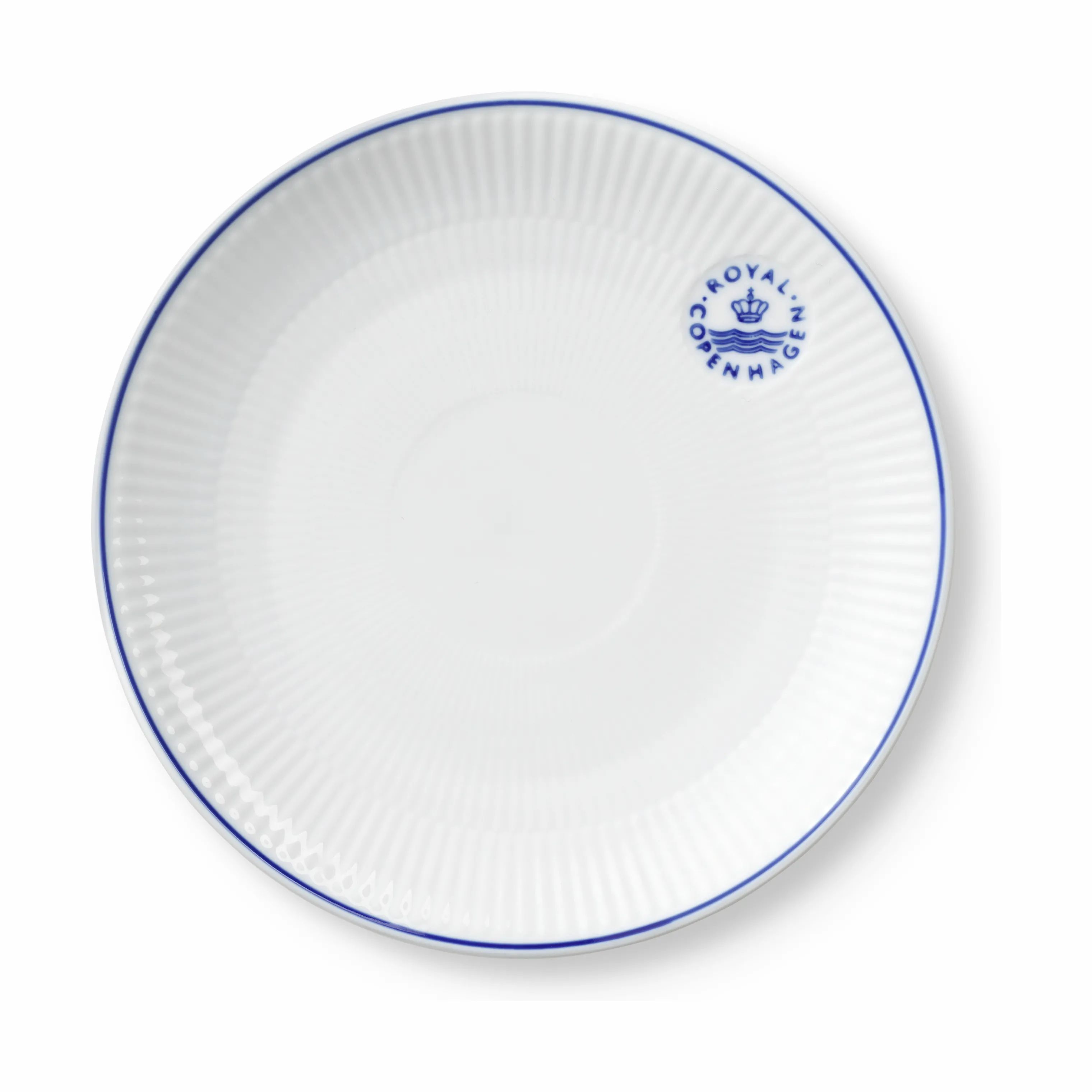 Royal Copenhagen Frokosttallerkener Blueline Coupe Tallerken i Hvid/blå, 19 cm, 1
