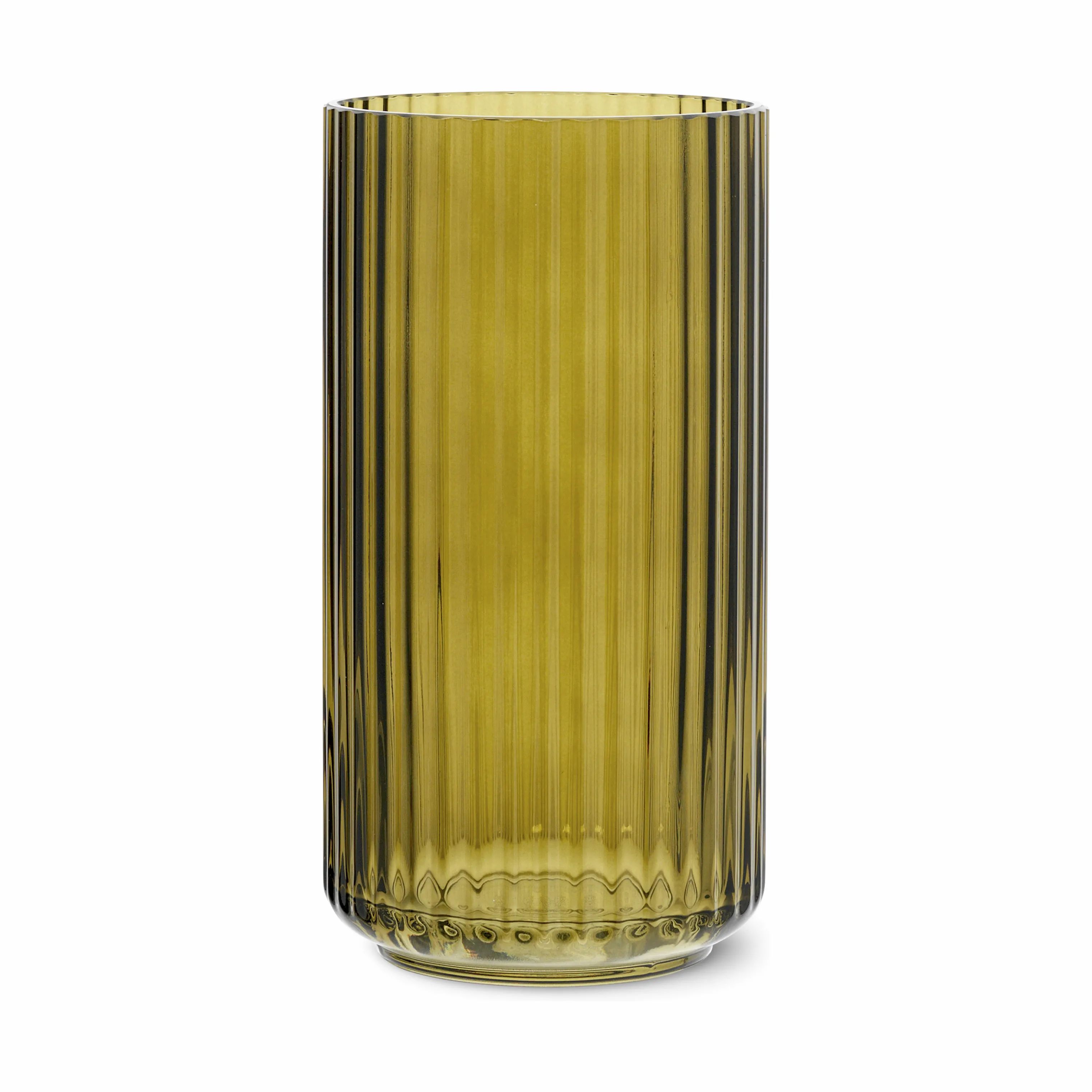 Lyngby Porcelæn Vaser Vase i olivengrøn glas, 1