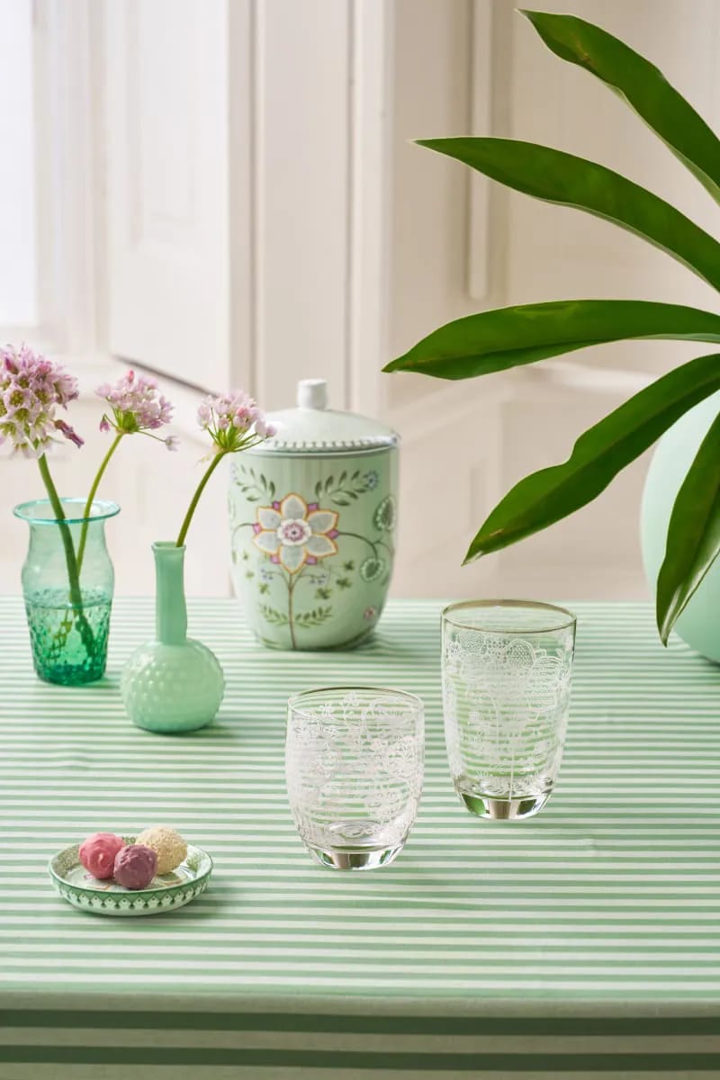 PIP Studio Highball glas Lily & Lotus Longdrinkglas - 2 stk. i Klar/hvid, 2