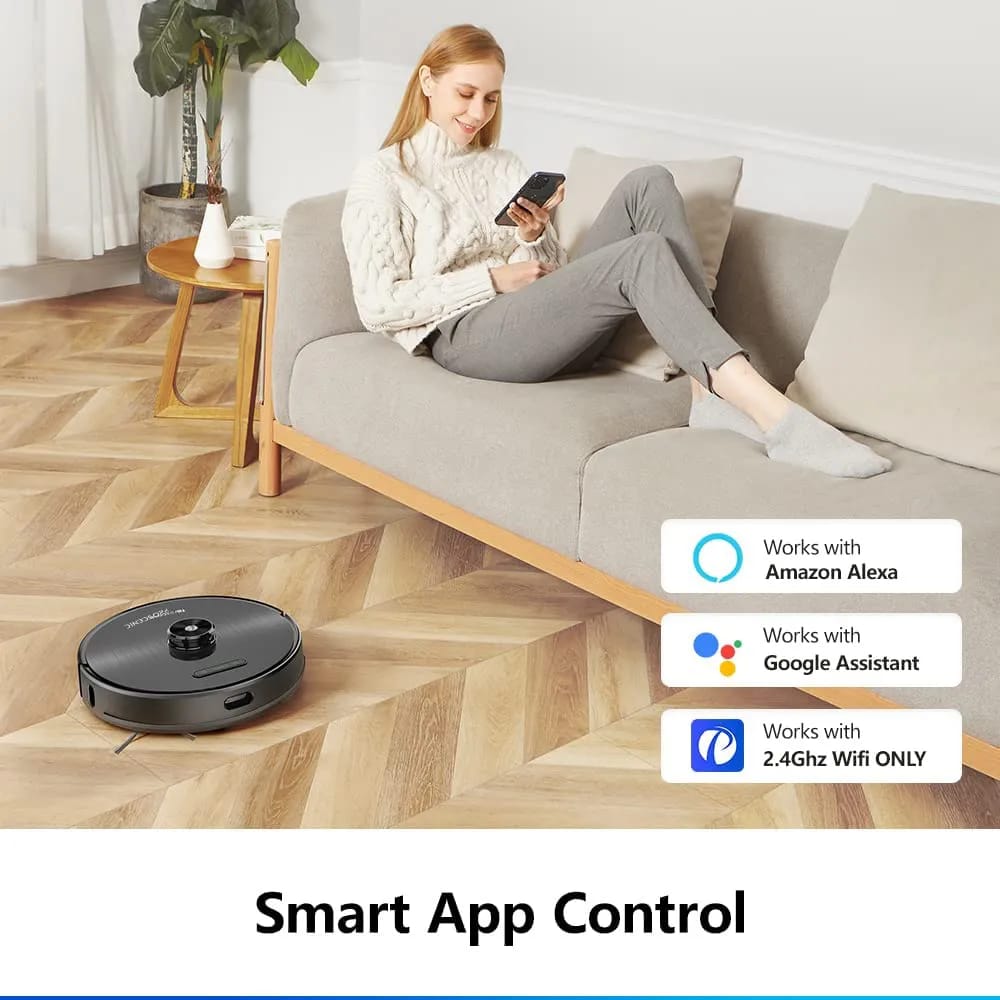 Proscenic Robotstøvsugere 2-i-1 Robot- og moppestøvsuger M8 i sort, 2