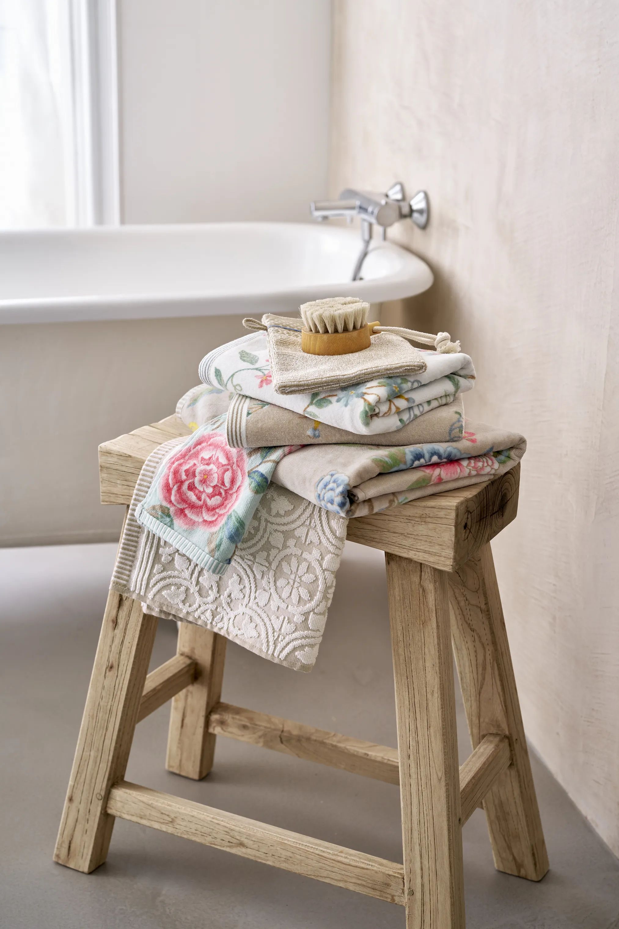 PIP Studio Håndklæder Les Fleurs Håndklæde i Khaki , B55 x L100 cm, 5