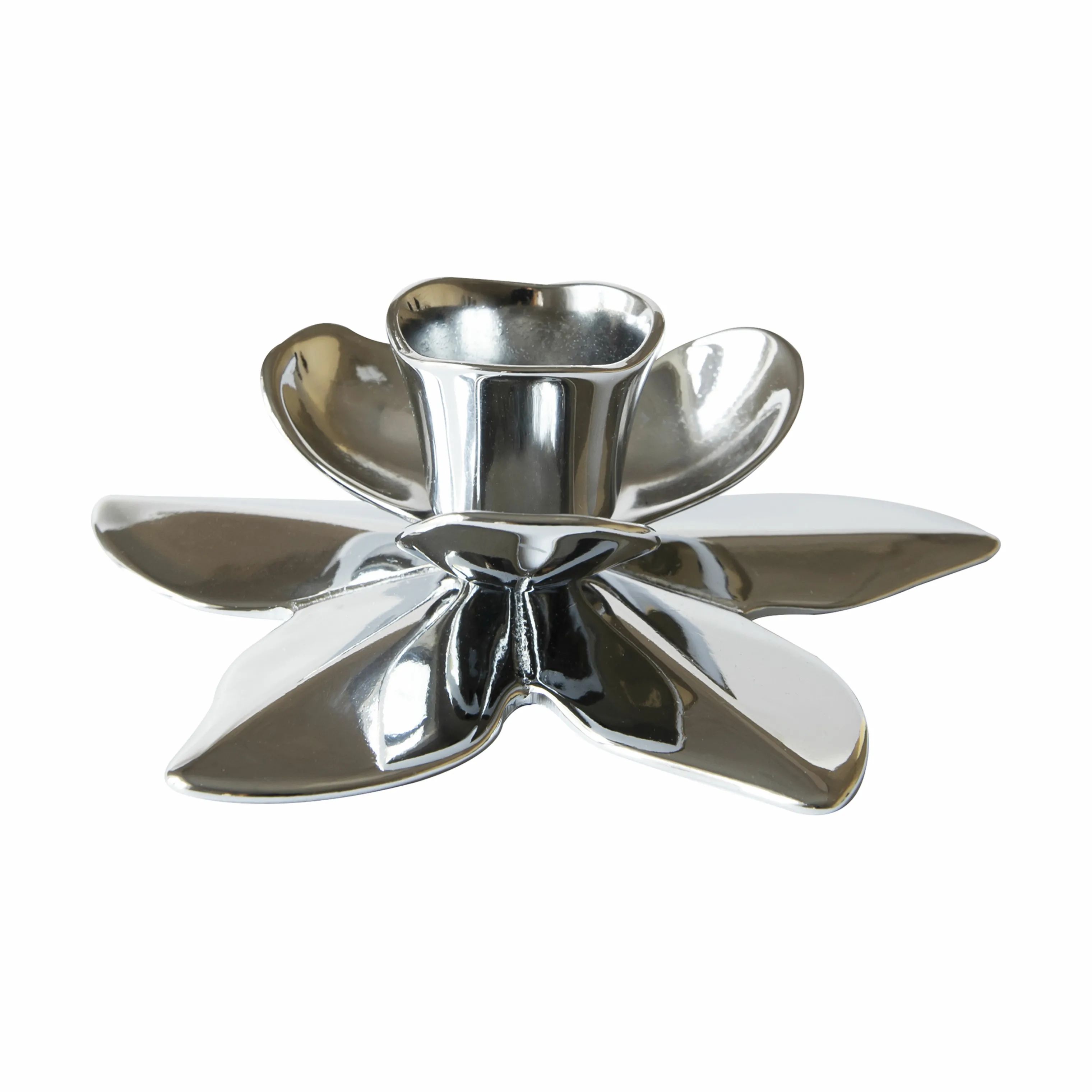 Candles with a twist Kronelysestage Flower Art Deco Lysestage i Krom, 4 cm, 1