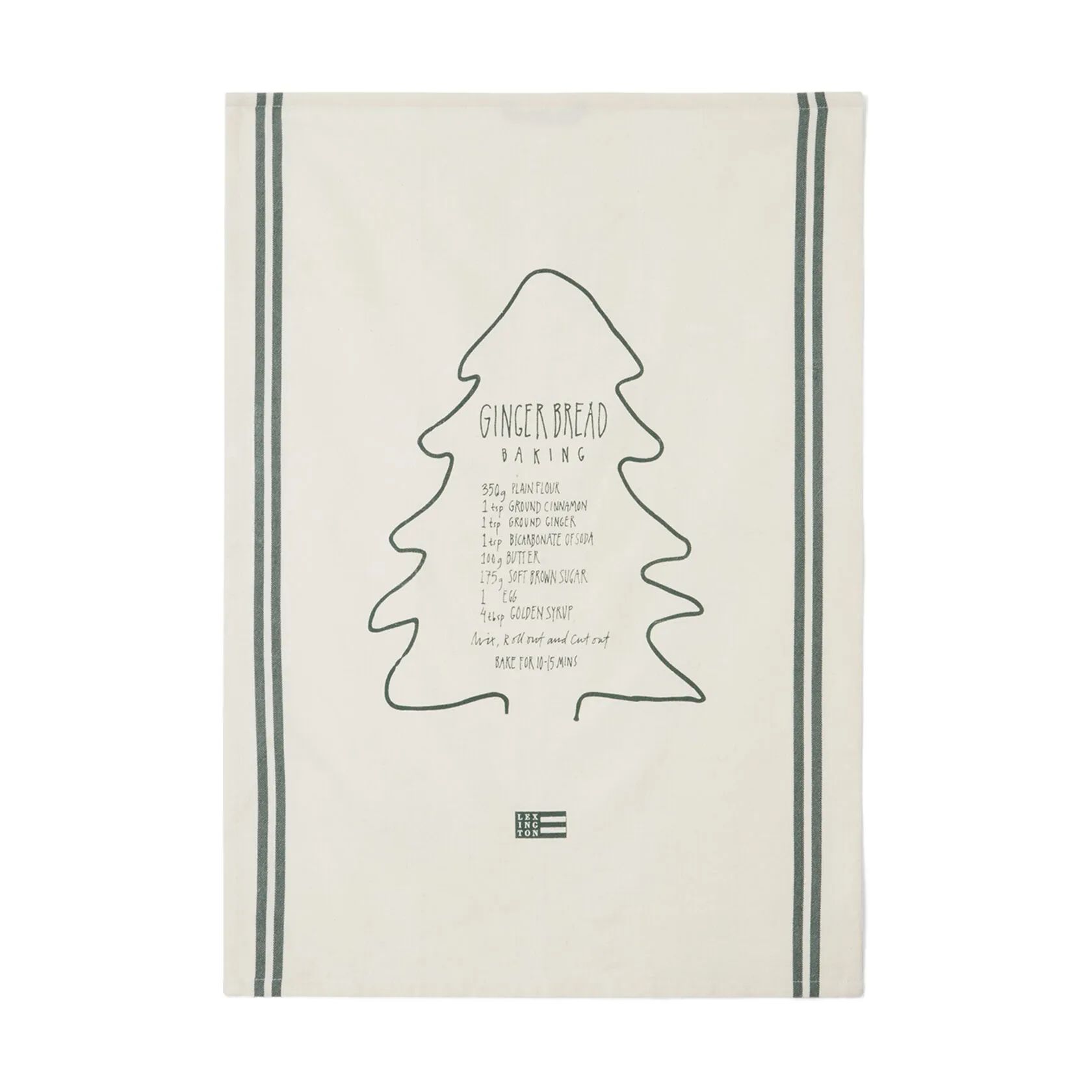 Lexington Viskestykker Home for the Holidays Viskestykke - Gingerbread i White/Green, 3