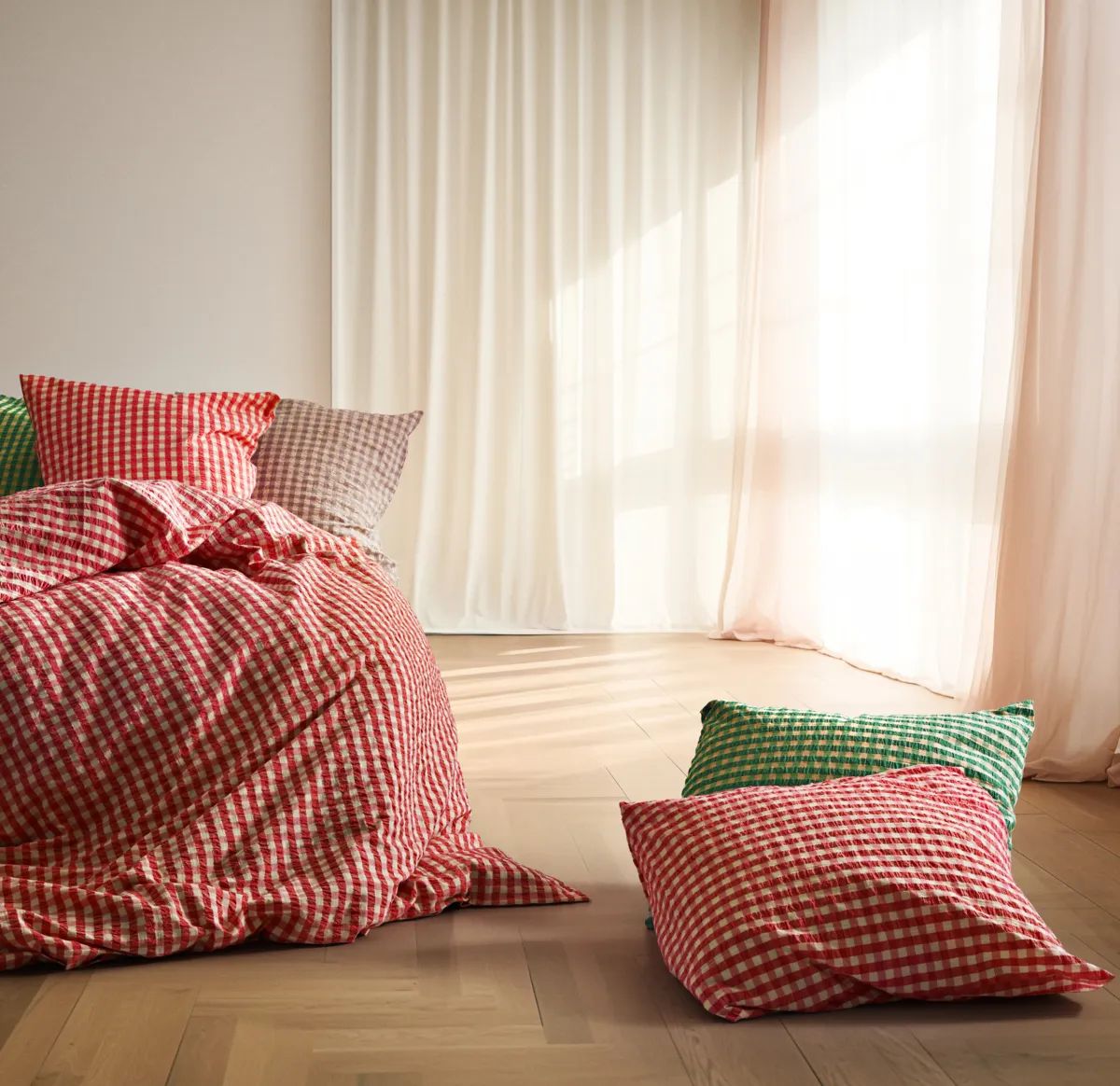 Juna Sengetøj Bæk&Bølge Sengetøj i Rød/Gul, B200 x L220 cm, 5