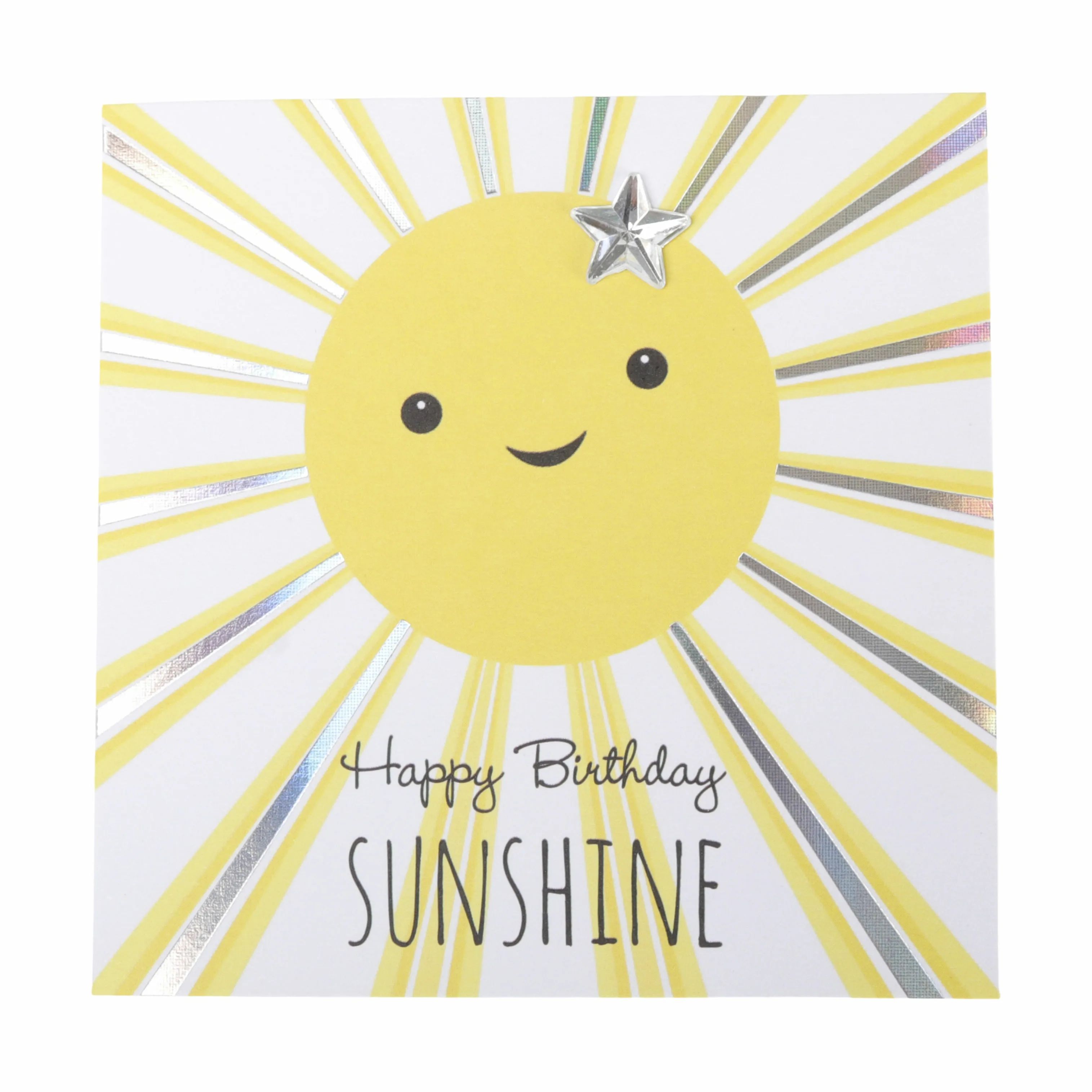 CASA Living Kort Kort - Happy Birthday Sunshine i Gul, 1
