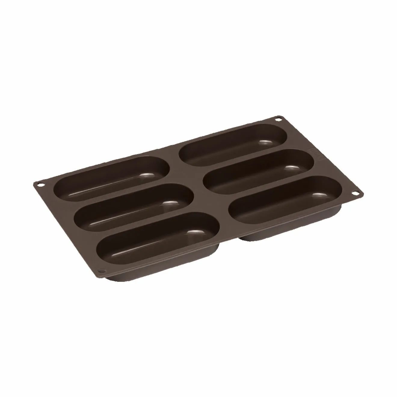 LURCH Rugbrødsforme og brødforme Flexiform Form til hotdogbrød i Brun, 6 Boller, 1