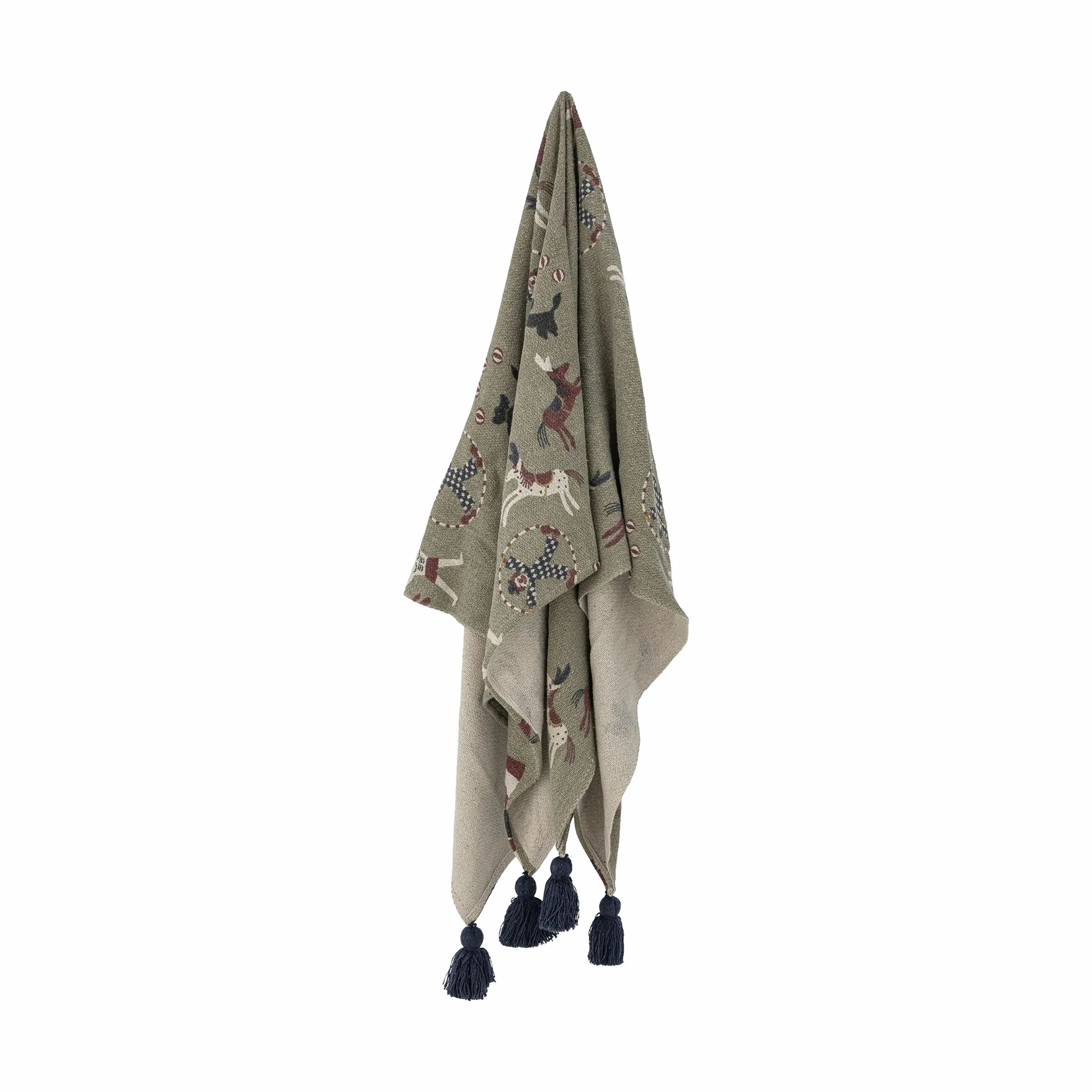 Bloomingville Plaider Loome Plaid i grøn, 3