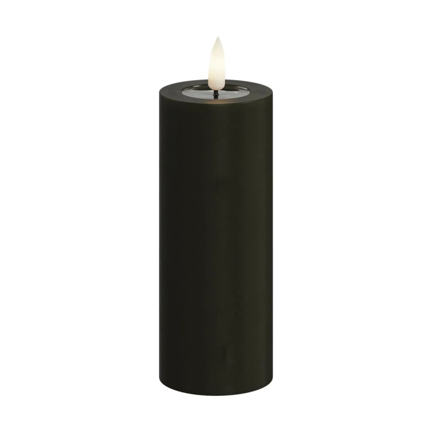 Deluxe Homeart LED-lys Real Flame LED Bloklys i Mørk grøn, 12,5 cm, 1
