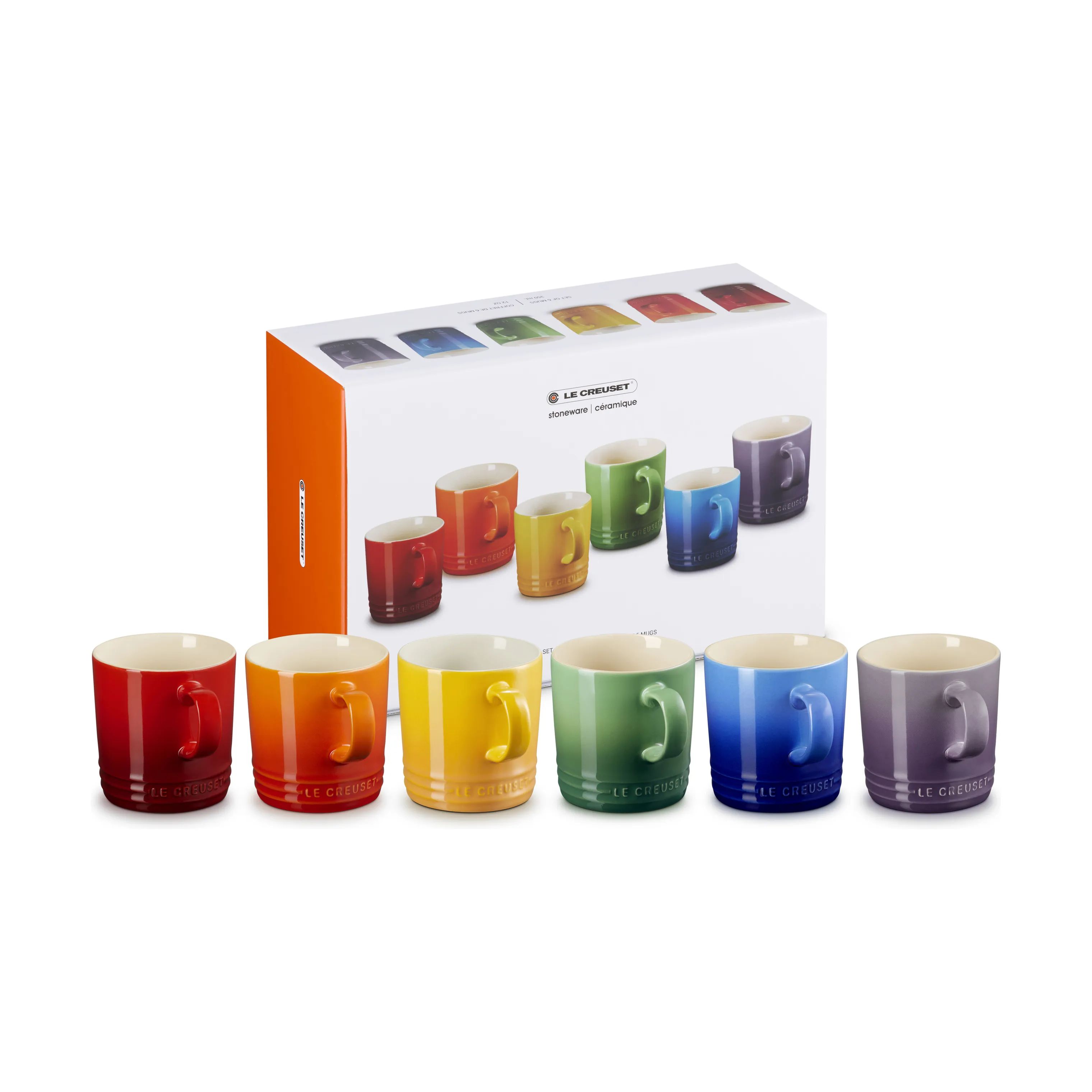 Le Creuset Krus og kopper med hank Rainbow Krus - 6 stk. i Rainbow, 6