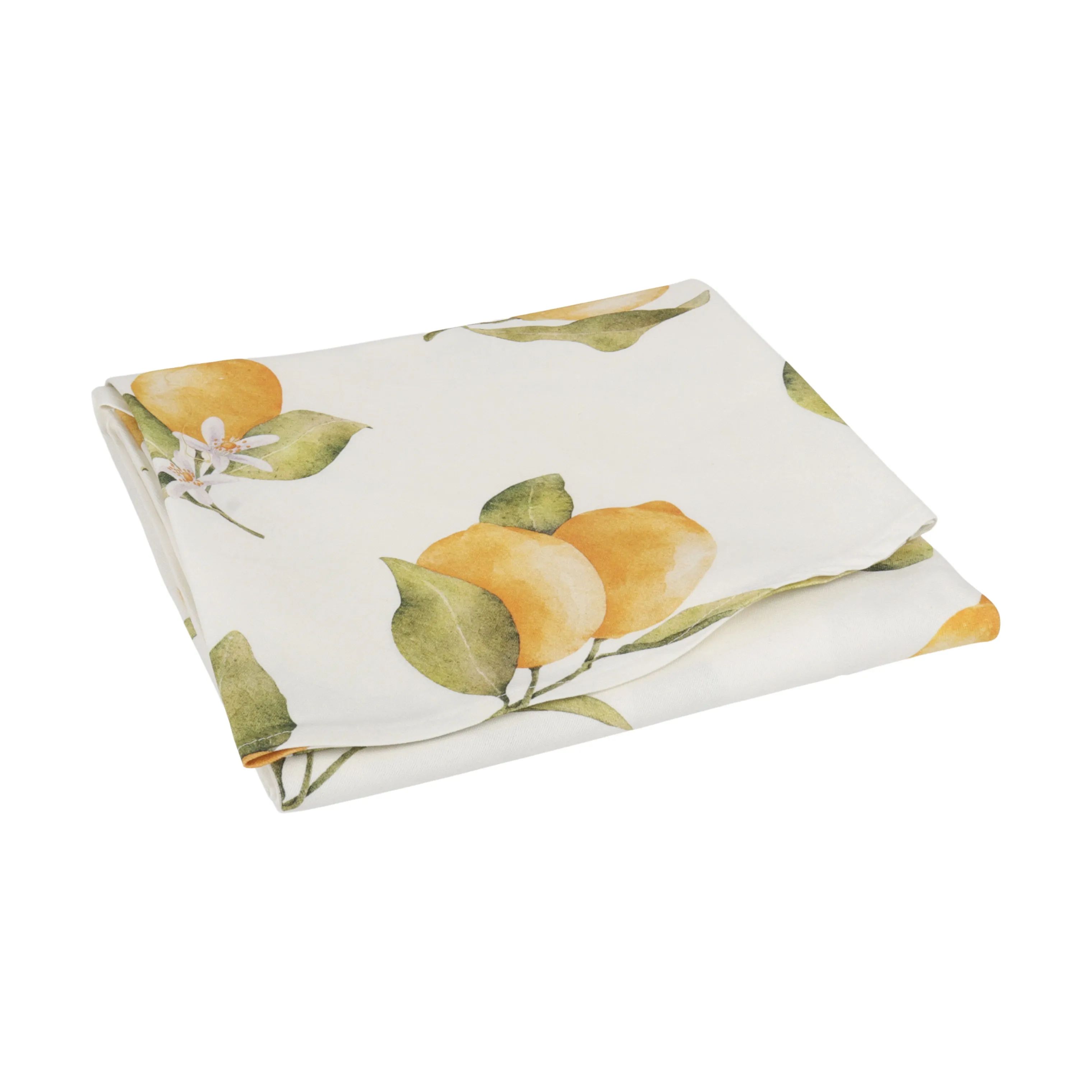 CASA Living Duge Citron Dug - Rund i Hvid/gul, 1
