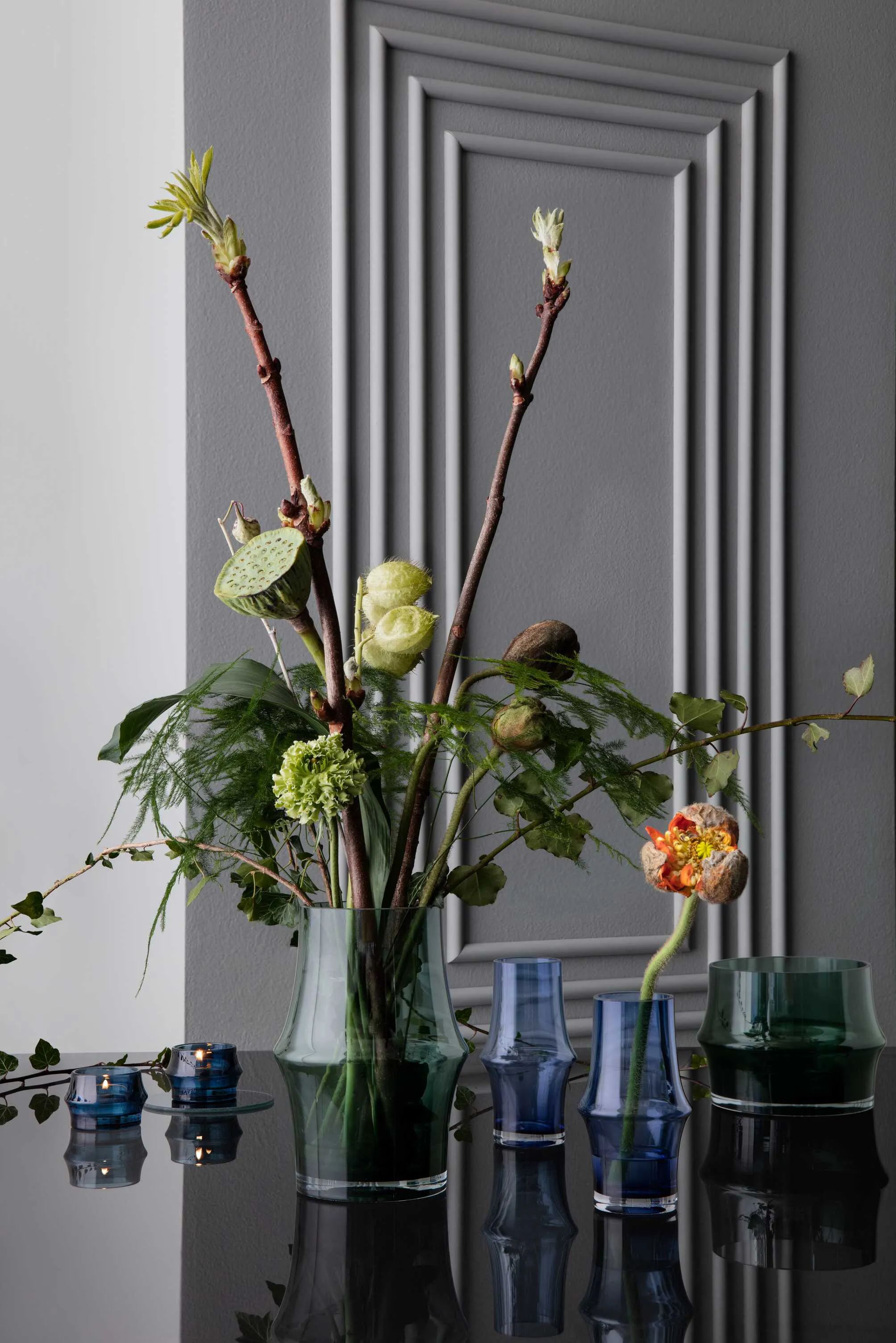 Holmegaard Vaser Arc Vase i Mørkeblå, 2