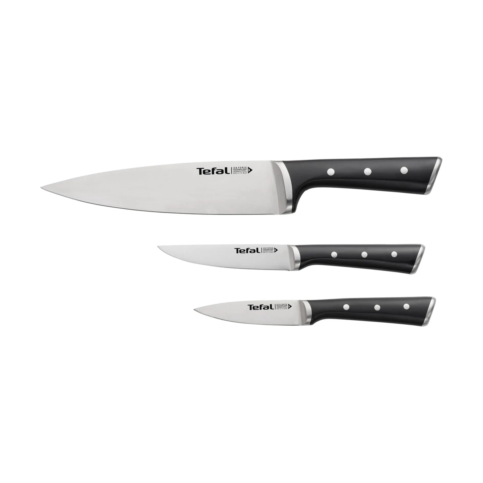 Tefal Knivsæt Ice Force Knivsæt - 3 dele i Sort, 1