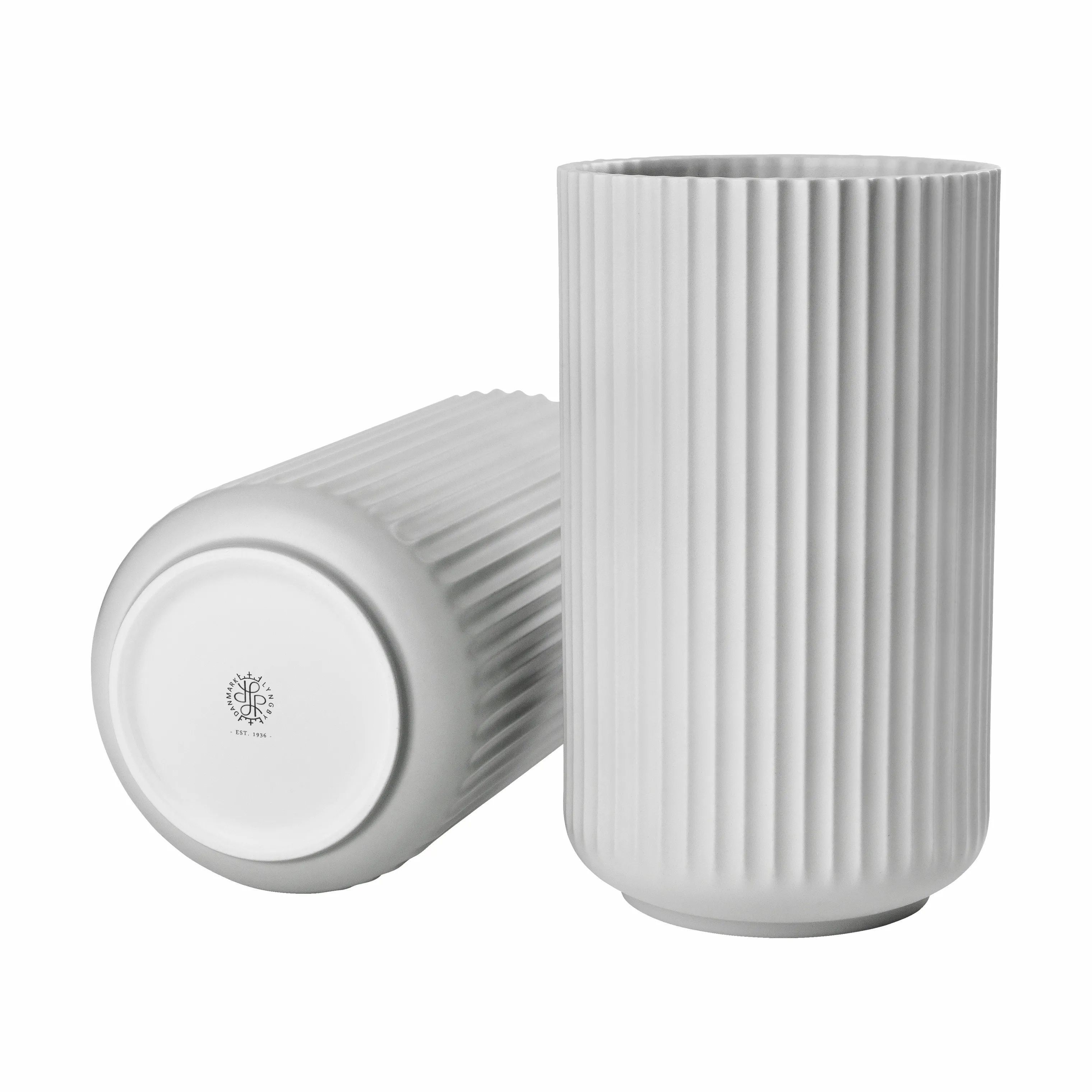 Lyngby Porcelæn Vaser Vase i Lys grå, 25 cm, 2